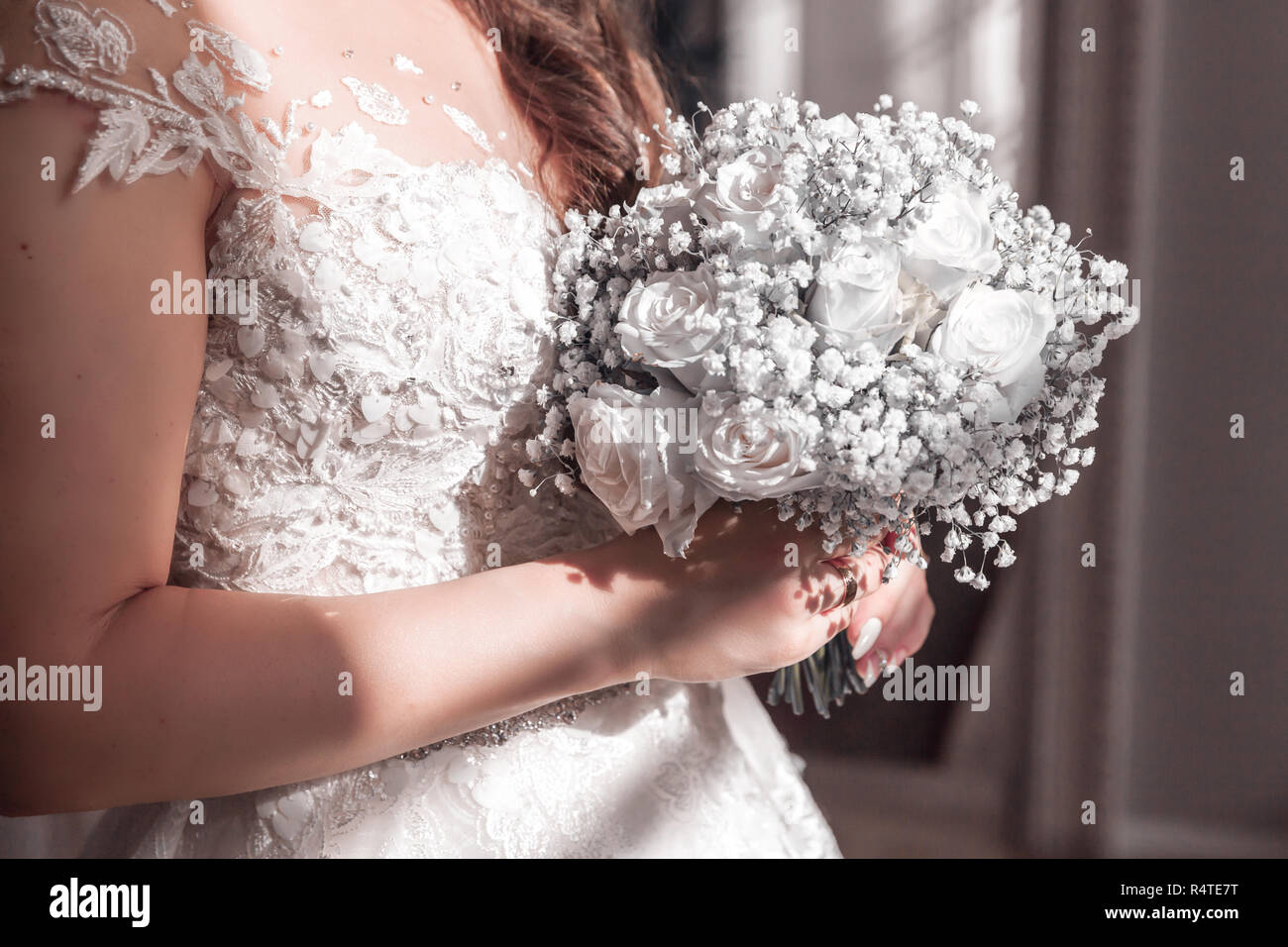 Imagen de boda ramo de novia de la mano Foto de stock