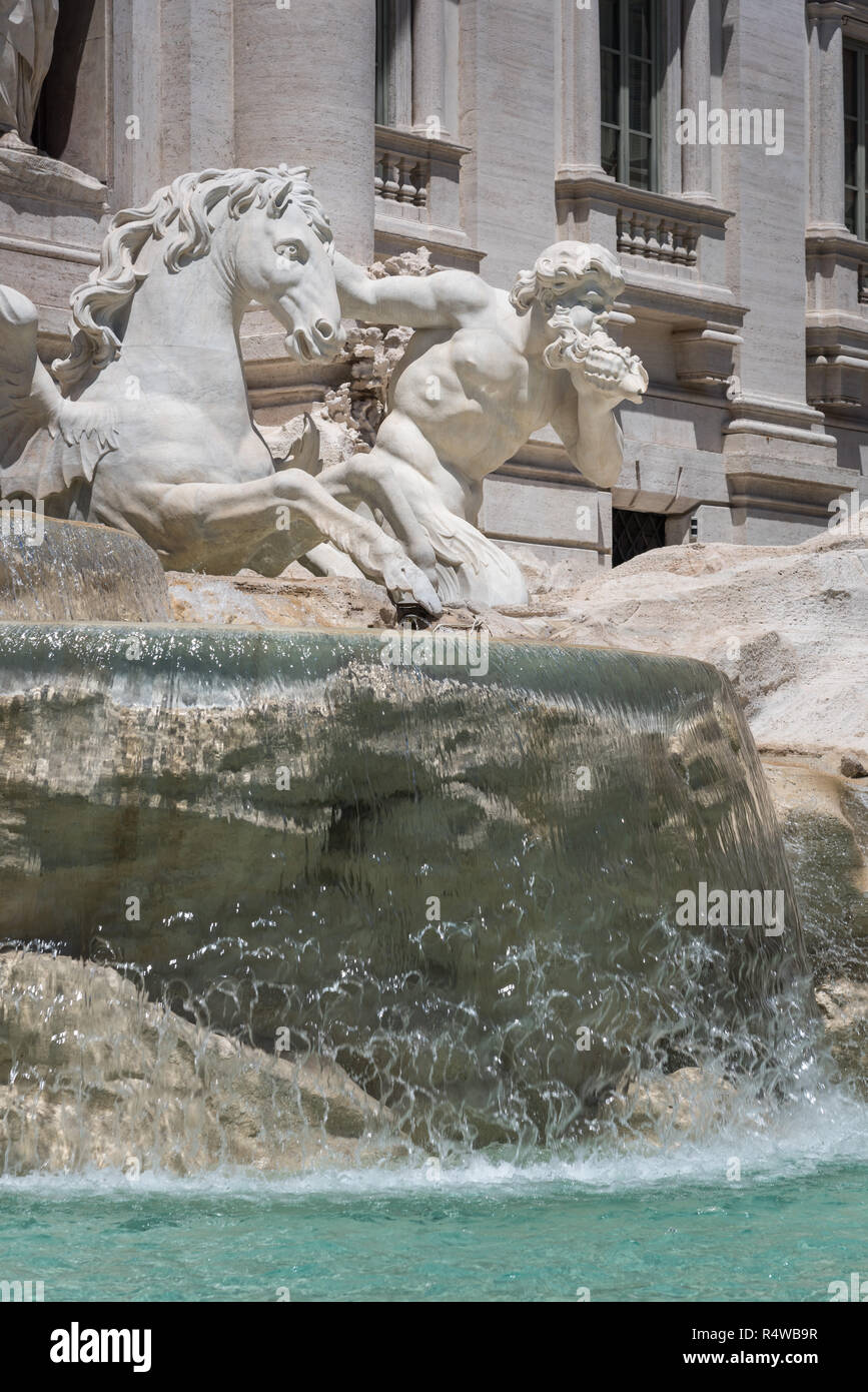 Detalle de la fontana di Trevi, Roma, Italia Foto de stock