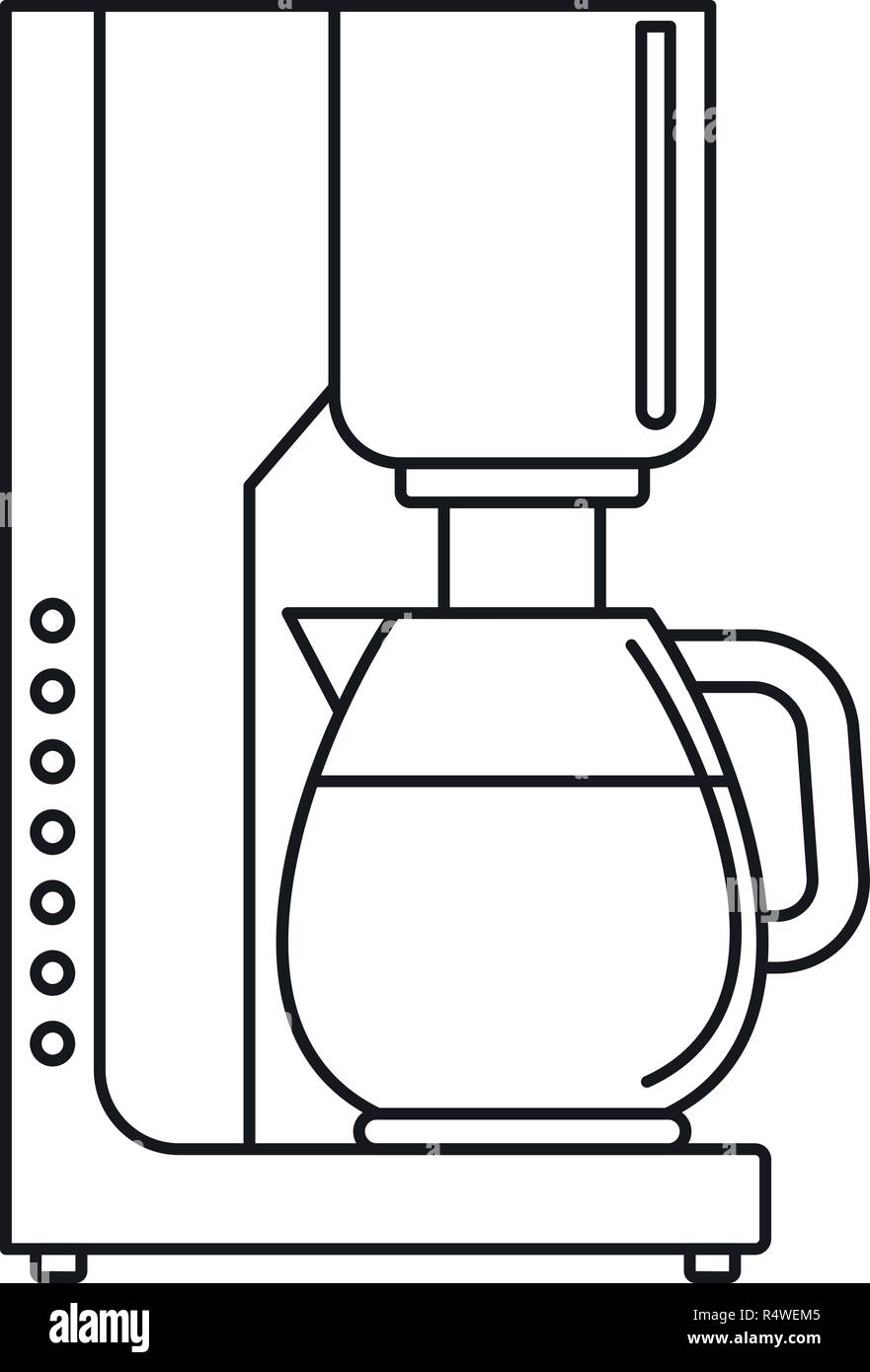 Cafetera icono. Cafetera esquema icono vectoriales para diseño web aislado  sobre fondo blanco Imagen Vector de stock - Alamy