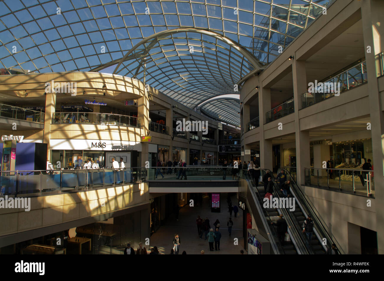 Trinity Leeds Shopping Center Foto de stock