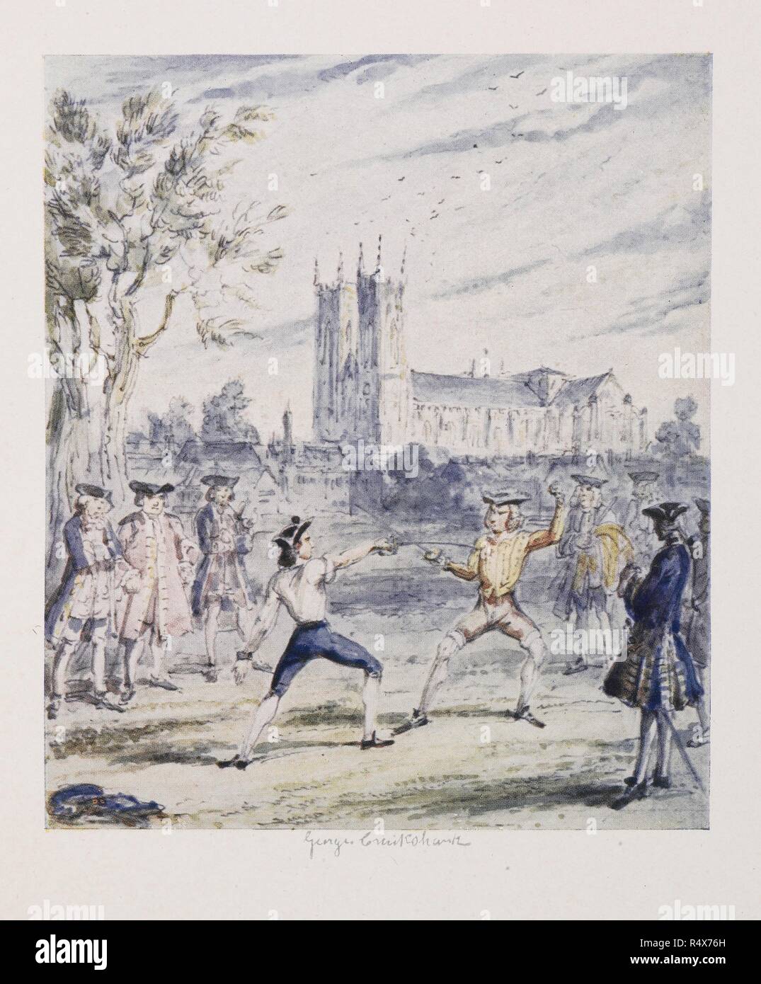 Un Duelo A Espada Los Colores Del Agua Cruikshank Londres