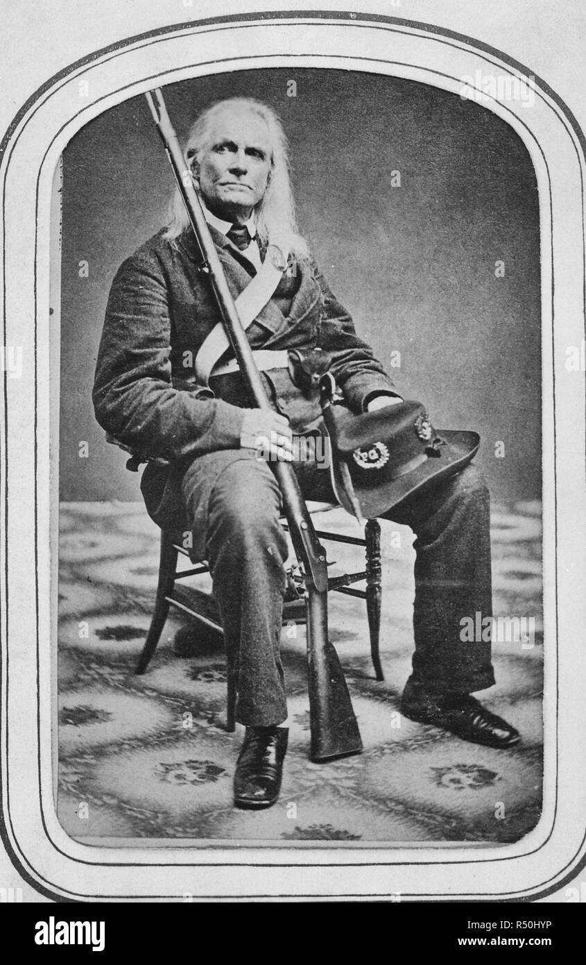 Edmund Ruffin. Lanzaron el primer disparo en la Guerra Civil. Se mató al cierre de la guerra, circa 1861 Foto de stock