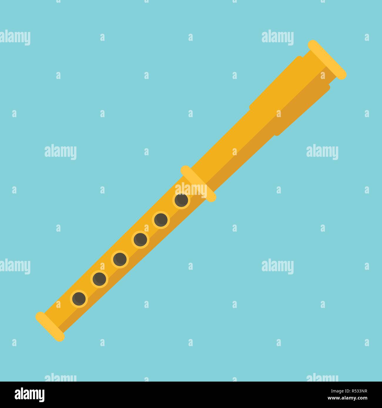 Icono de la flauta de oro. Ilustración plana de flauta de oro icono  vectoriales para diseño web Imagen Vector de stock - Alamy