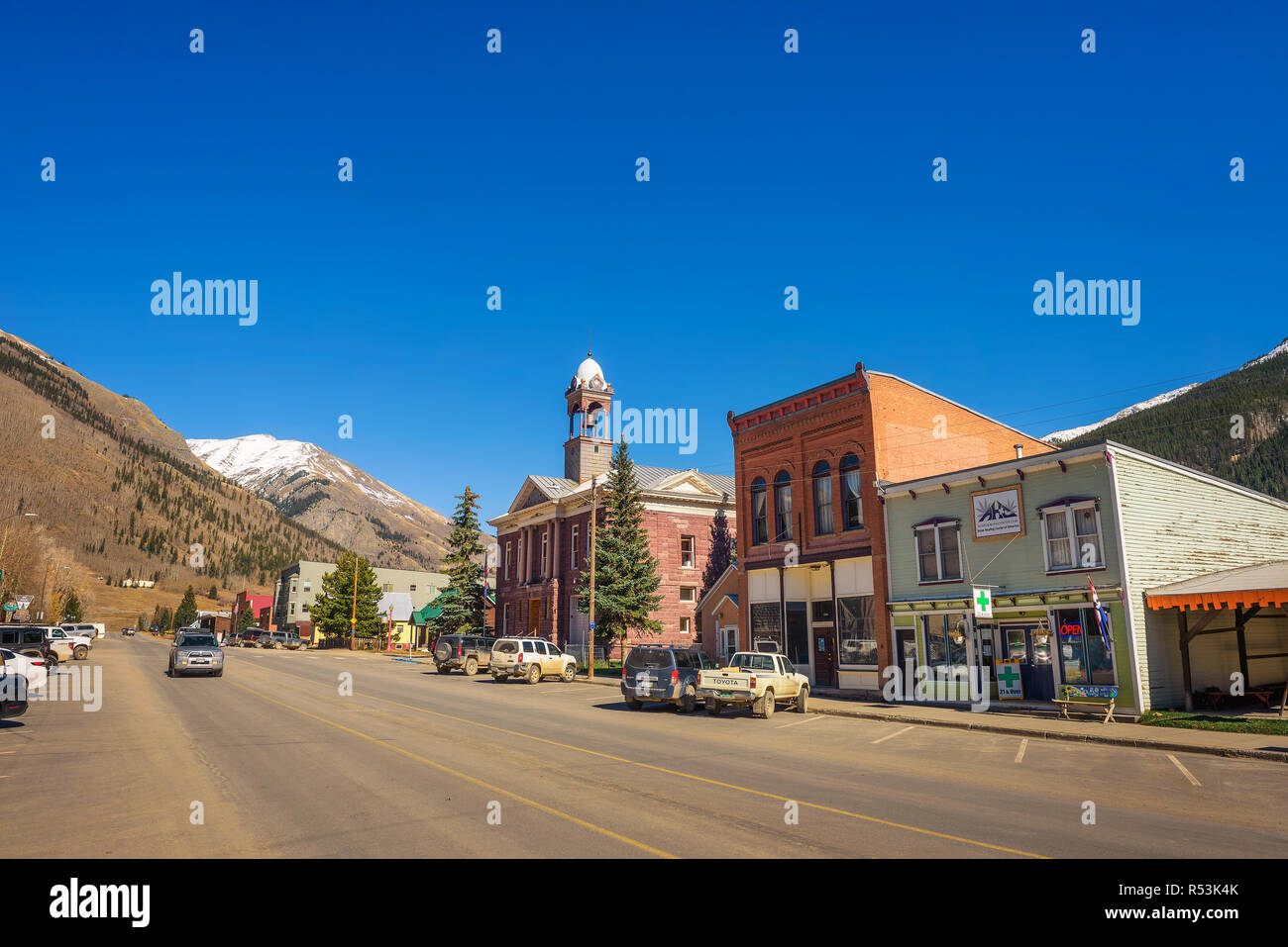 Silverton Distrito Histórico en Colorado Foto de stock