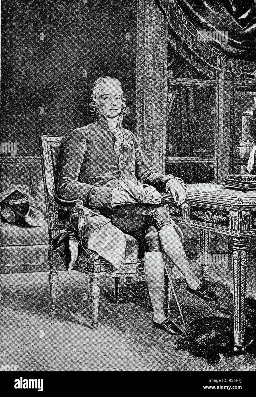 Charles-Maurice de Talleyrand-Perigord, 2 de febrero de 1754, 17 de mayo de 1838, uno de los más famosos hombres de Estado y diplomático francés Foto de stock