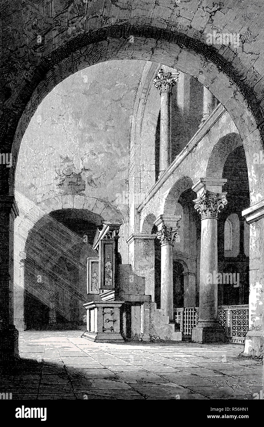 La catedral de Aquisgrán, la Karlsthron, el trono de Carlomagno en el