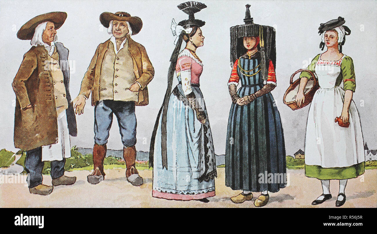 Moda, ropa, trajes históricos populares en Francia, alrededor del siglo