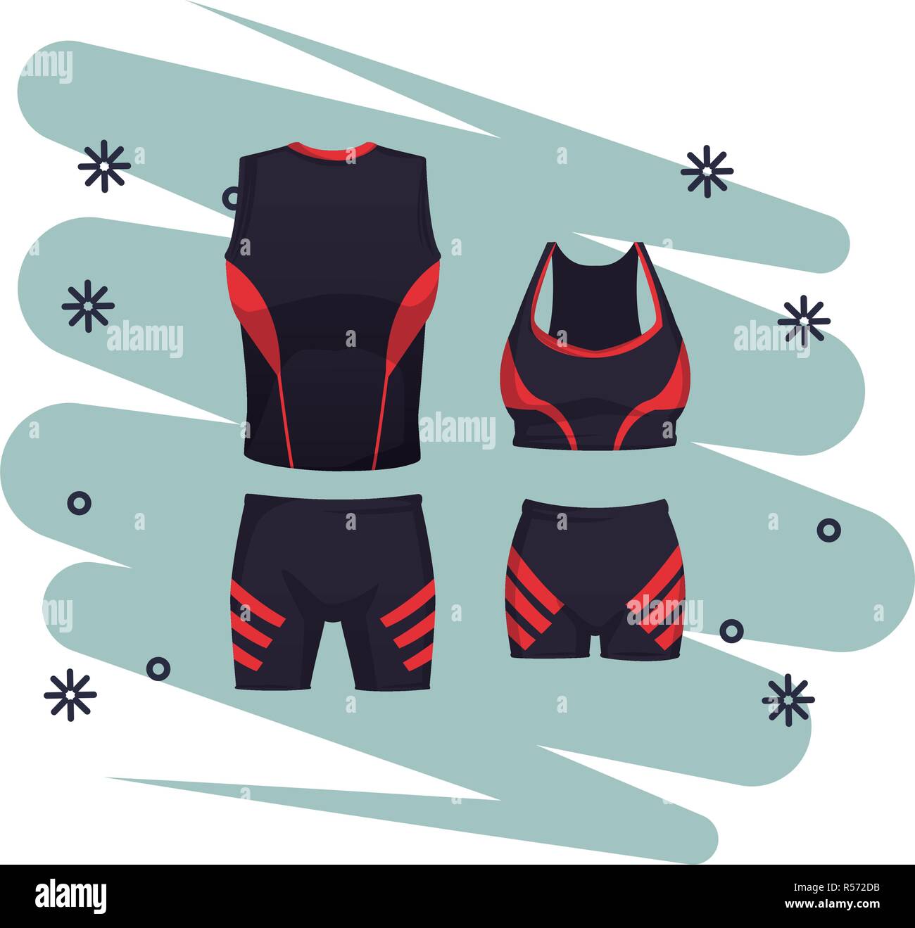 Ropa deportiva para hombres y mujeres Imagen Vector de stock - Alamy