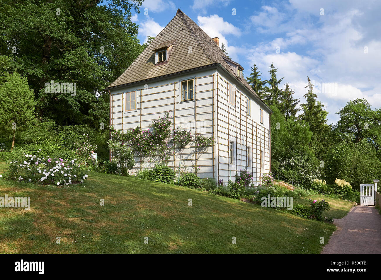 Goethe Garden House en el parque del ILM, Weimar, Turingia Foto de stock