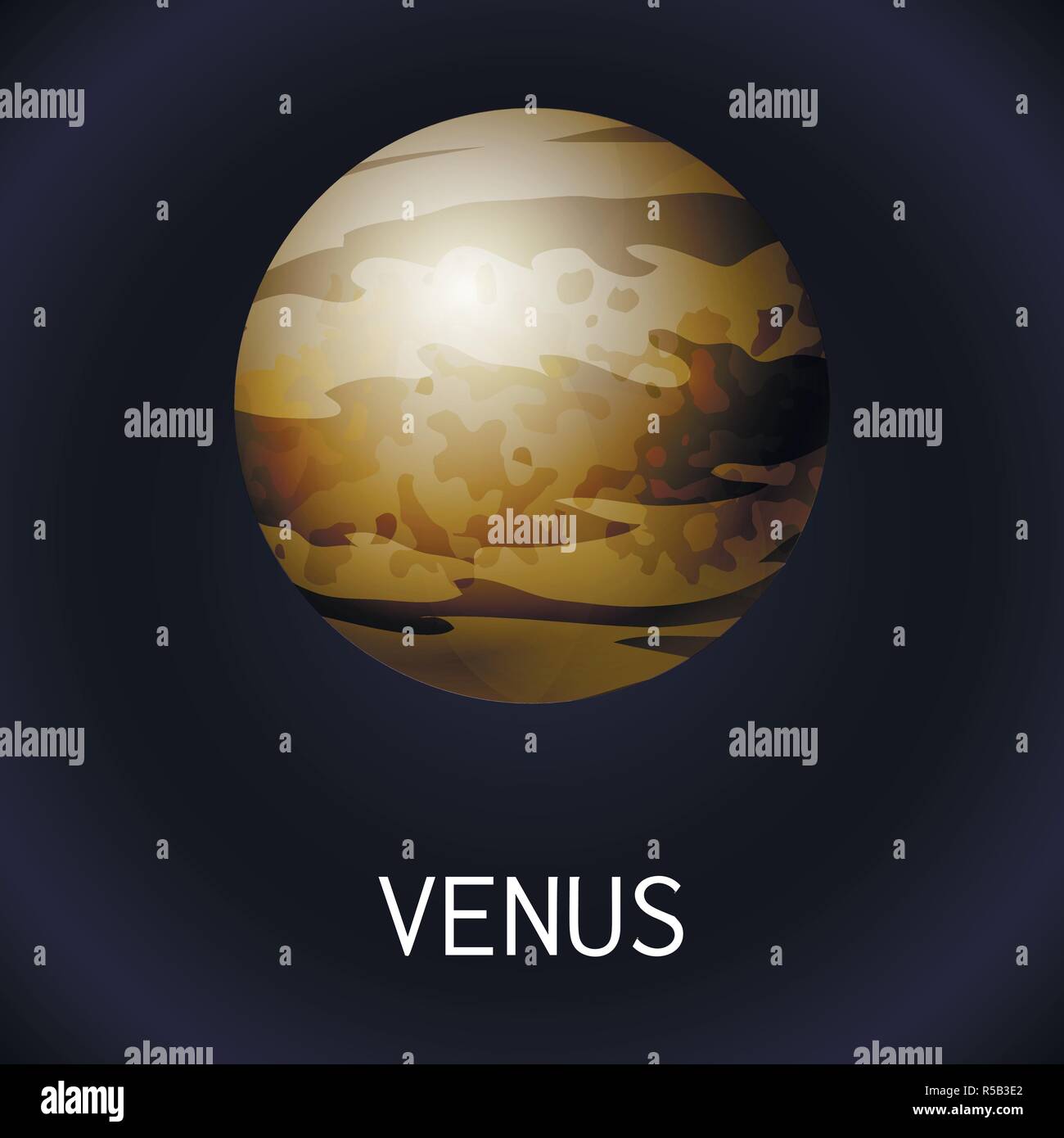 Icono del planeta Venus. Caricatura de planeta Venus icono vectoriales para diseño web Ilustración del Vector
