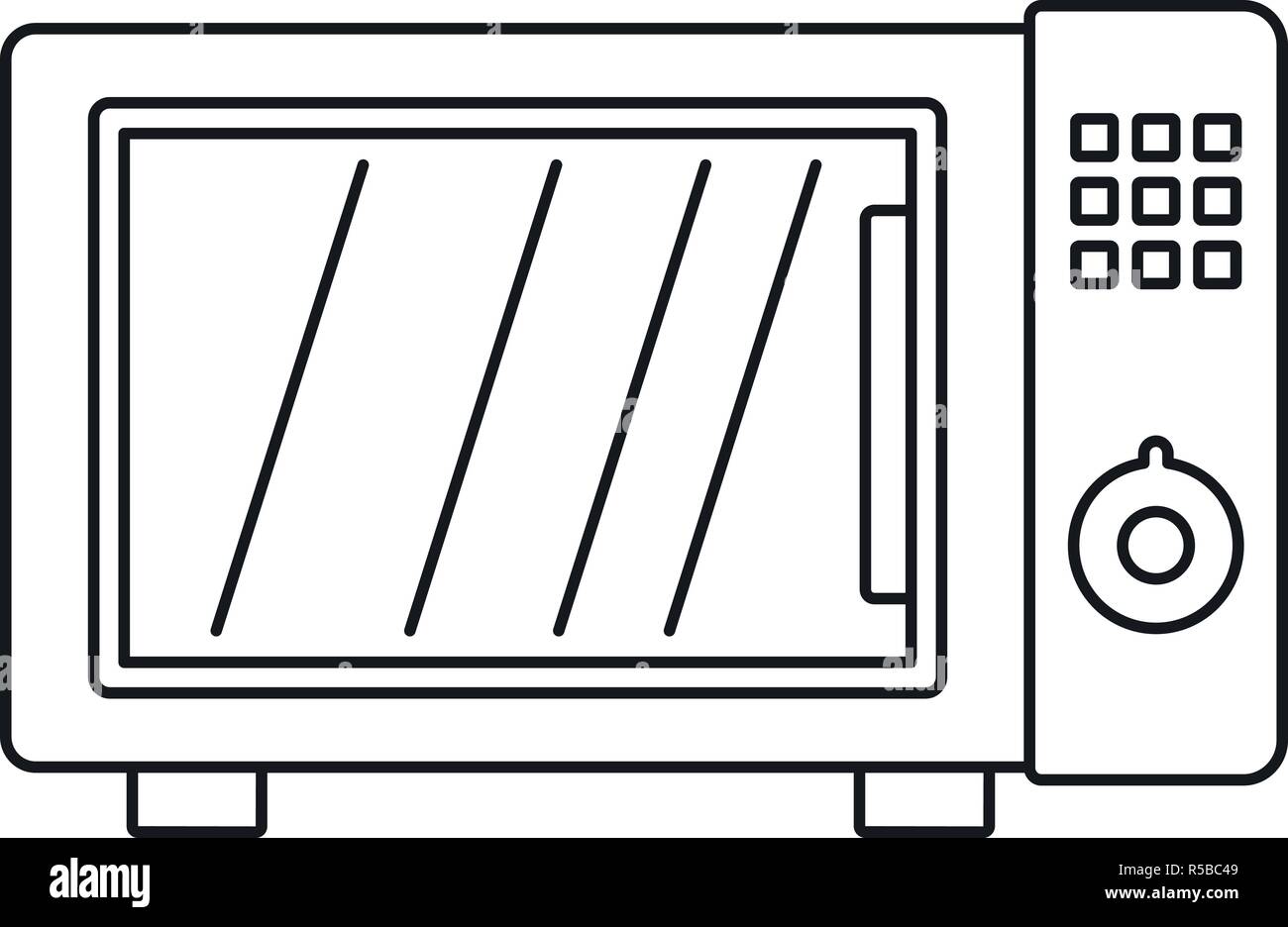 Horno microondas icono. Esquema horno microondas vector icono Diseño web  aislado sobre fondo blanco Imagen Vector de stock - Alamy