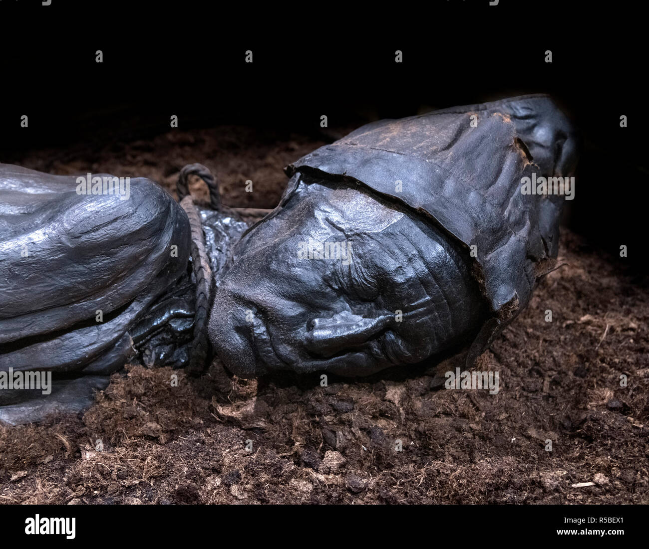 Tollund Man, Dinamarca. El cuerpo momificado de Tollund Man, un siglo Iv a.c. bog cuerpo aparece en Silkeborg Silkeborg, Museo de Jutlandia, Dinamarca Foto de stock