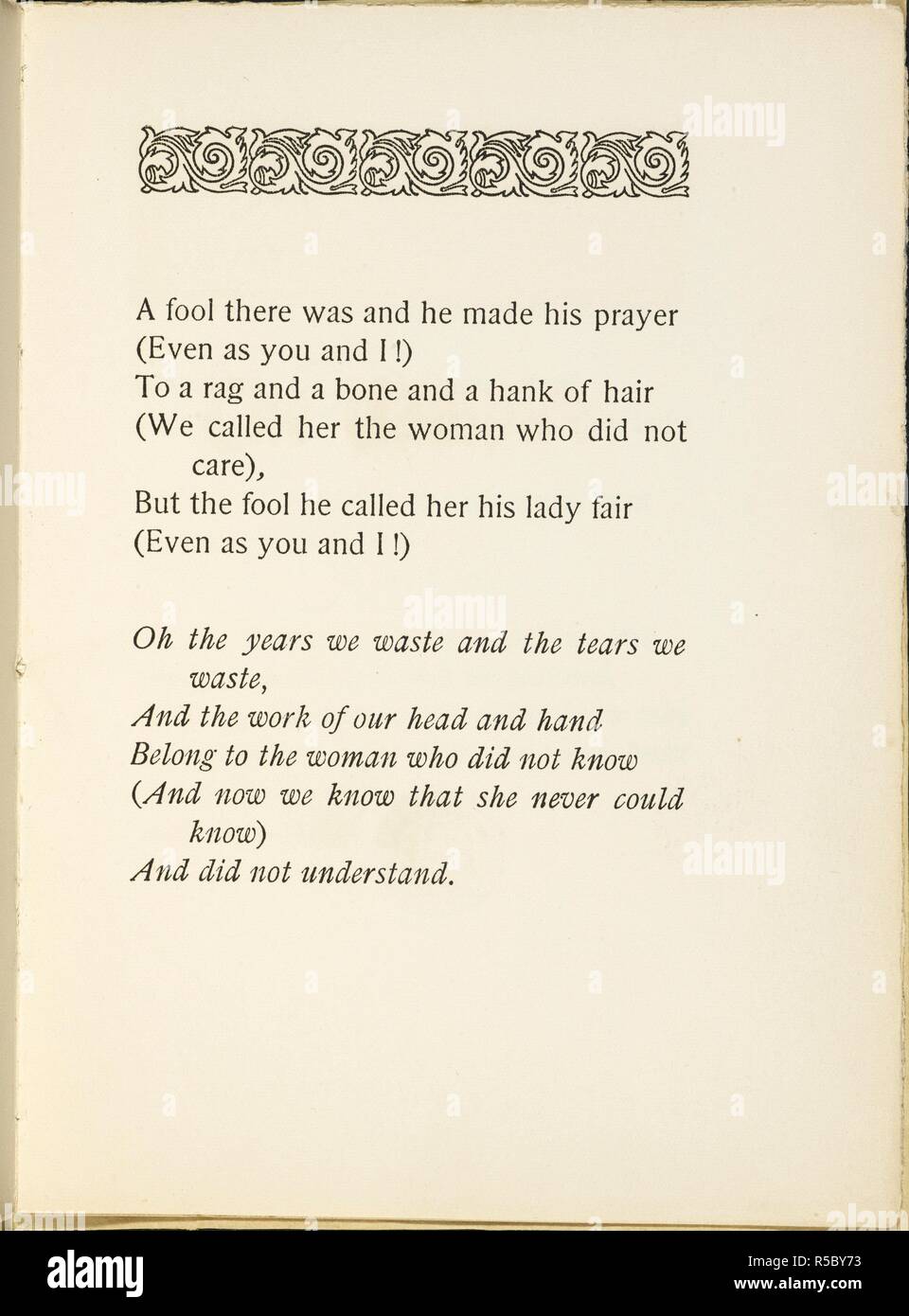 Primera página del poema. El Vampiro. Un poema ... Para una imagen escrito  por Philip Burne-Jones exhibido en la nueva galería en Londres, 1897. [Con  una reproducción de la imagen.]. [Washington :