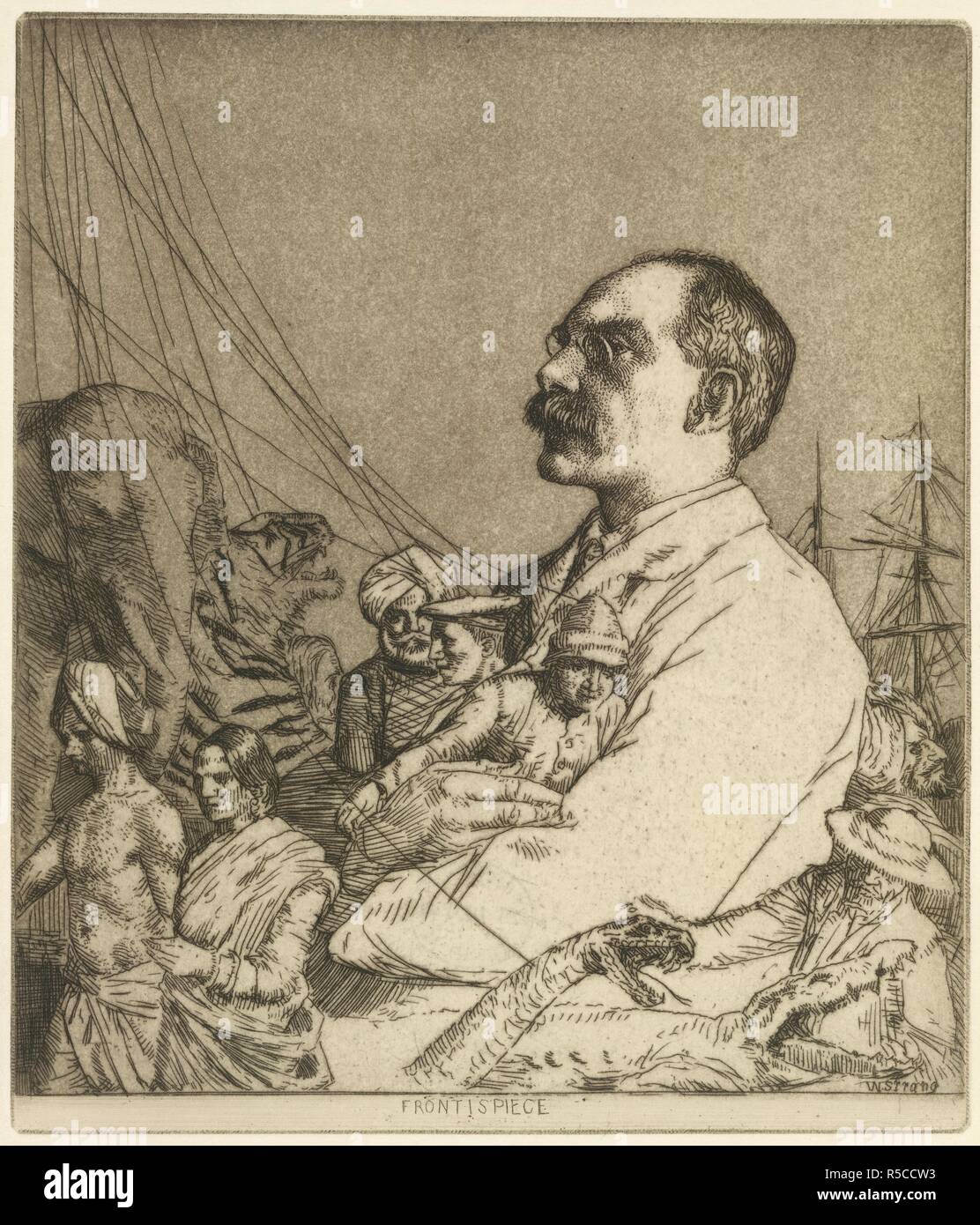 Un retrato de Rudyard Kipling con personajes de sus historias. Una serie de  34 aguafuertes ... ilustrando los temas de los escritos de Rudyard Kipling.  Macmillan & Co.: Londres, 1901. Fuente: L.R.301.bb.6,