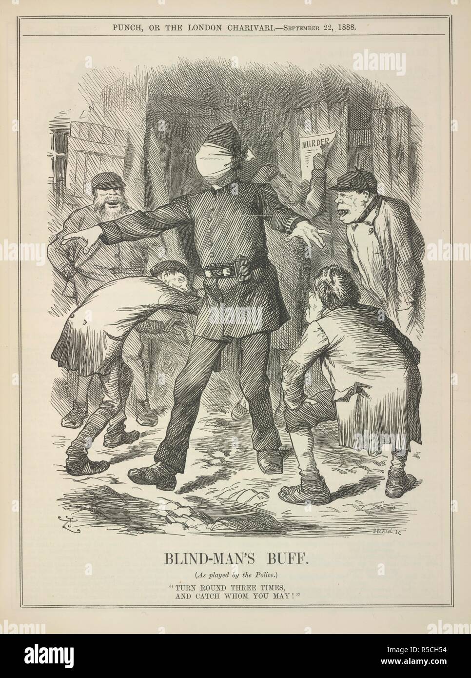 Ciego de buff. Punzón, o el London Charivari. Londres, 22 de septiembre de  1888. Comentarios críticos sobre la Policía Metropolitana durante la época  de la Whitechapel o 'Jack el Destripador' asesinatos. Imagen