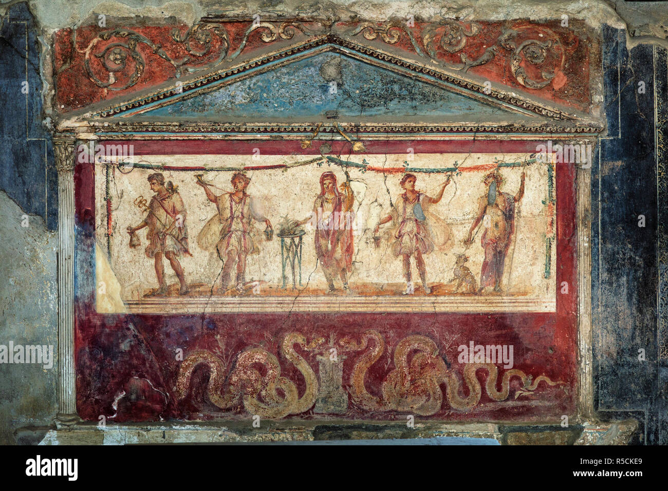 Italia, Nápoles, Pompeya, Sitio Arqueológico (UNESCO Sitio), Thermopolium de Lucius Vetutius Placidus Foto de stock