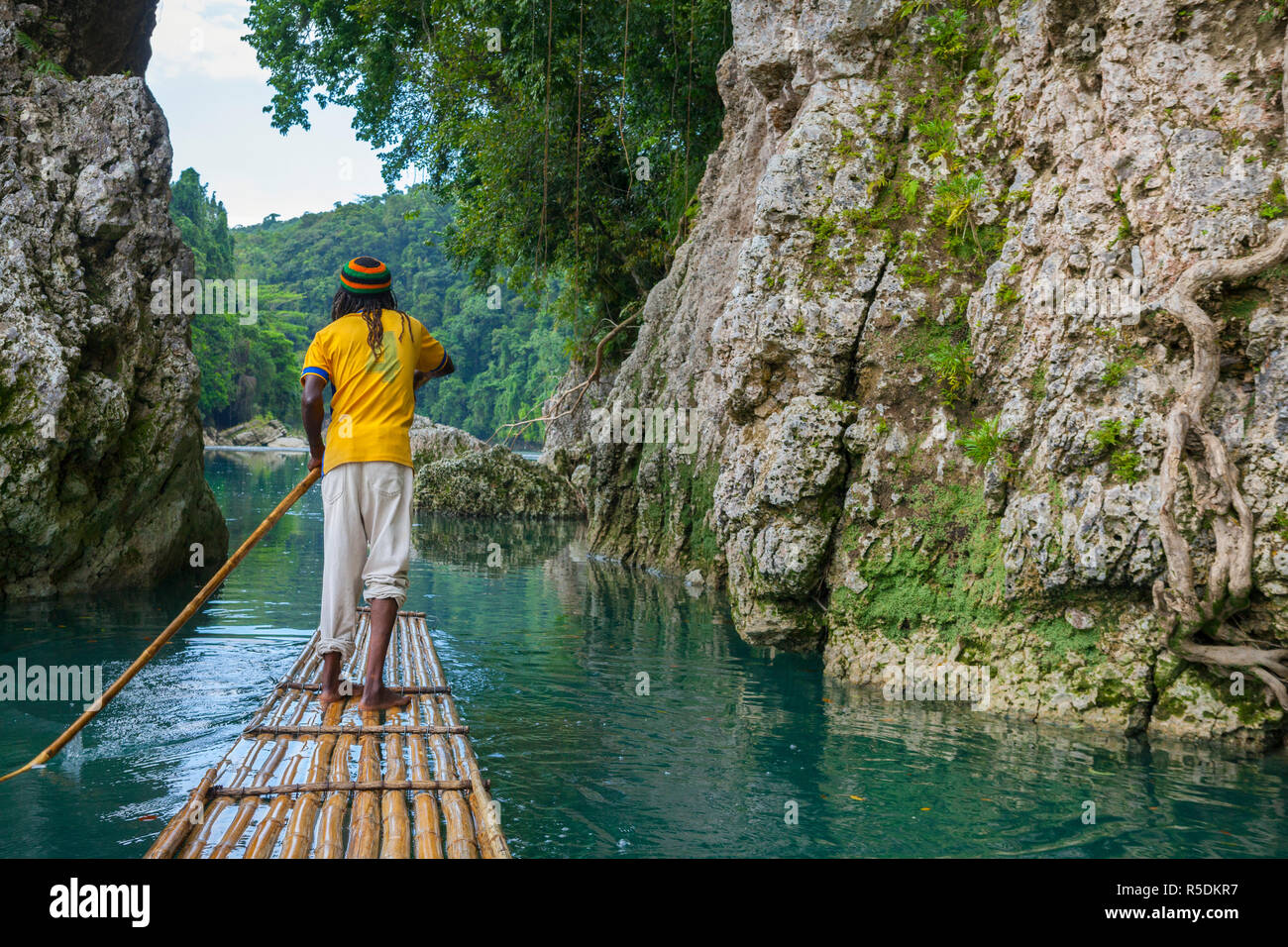 Rafting Rio Grande, Puerto Antonio, parroquia de Portland, Jamaica, el Caribe (MR) Foto de stock