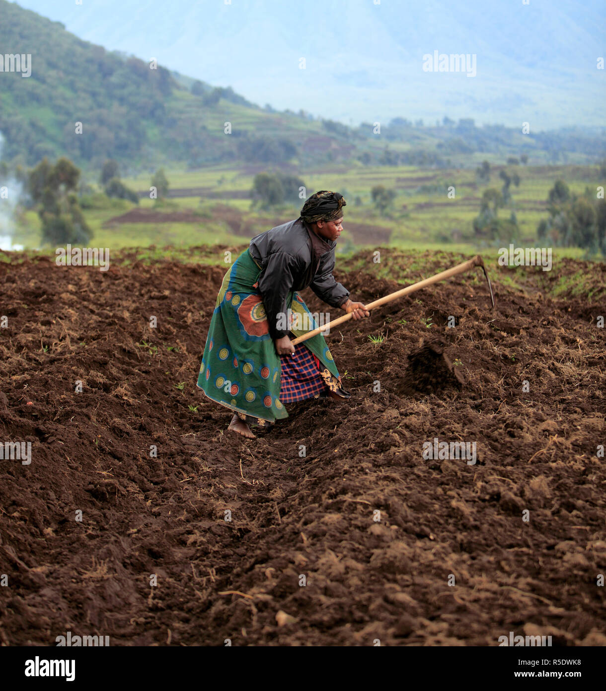 La agricultura tradicional, Rwanda Foto de stock