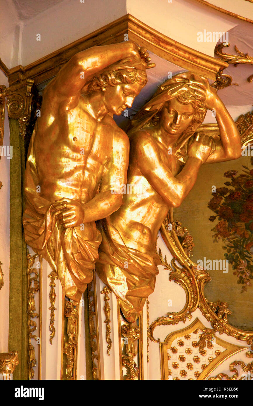 Salón de baile, el Palacio de Queluz, Lisboa, Portugal Foto de stock