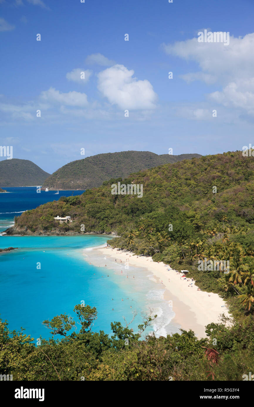 Caribe, Islas Vírgenes de EE.UU., San Juan, el Parque Nacional de las Islas Vírgenes, Bahía Trunk Foto de stock