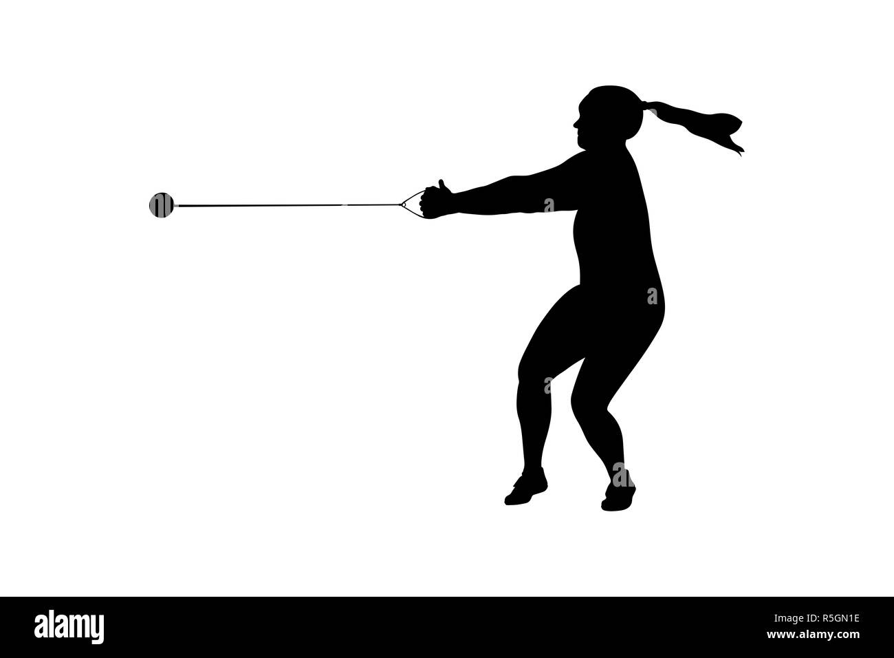 Lanzamiento de martillo la atleta femenina silueta negra Fotografía de  stock - Alamy