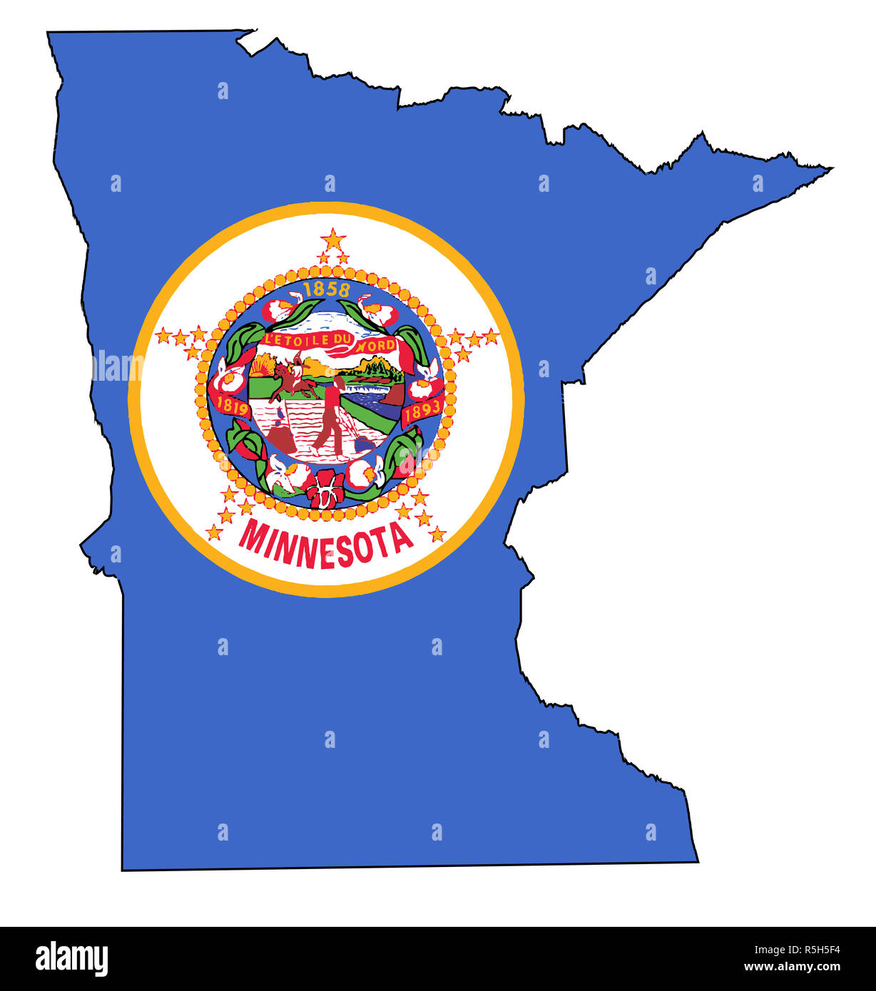 Esquema de Minnesota Mapa y bandera Fotografía de stock Alamy