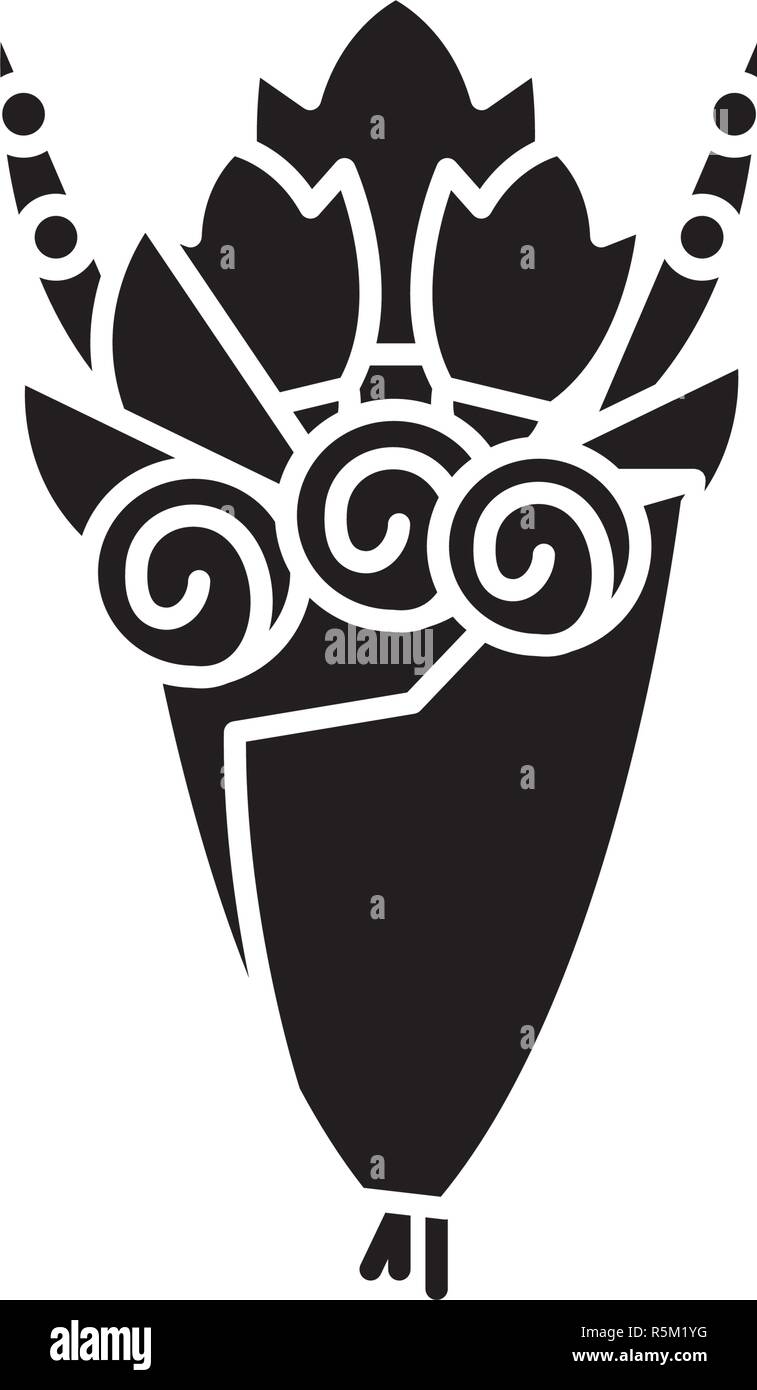 Ramo de novia icono negro, signo de vectores de fondo aislados. Ramo de  novia concepto símbolo, ilustración Imagen Vector de stock - Alamy