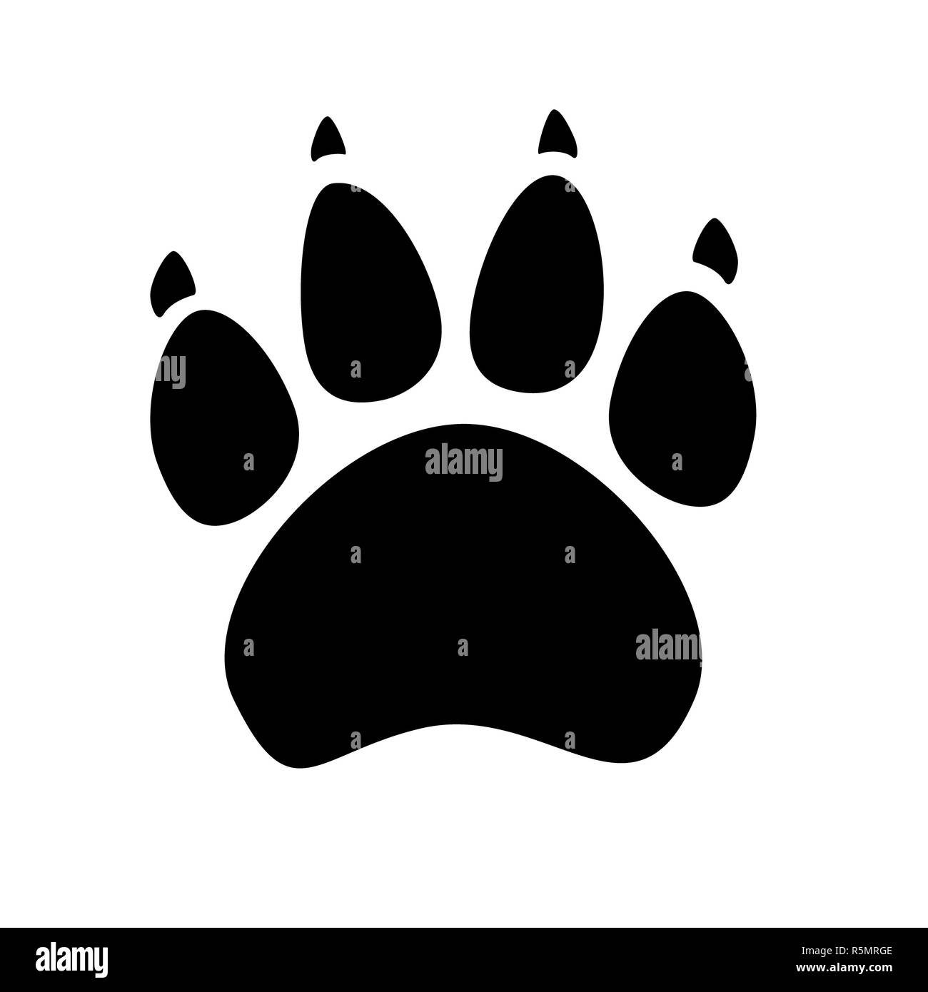 Silueta de huellas de animales de color negro sobre fondo blanco. Perros y  gatos paw icono Fotografía de stock - Alamy
