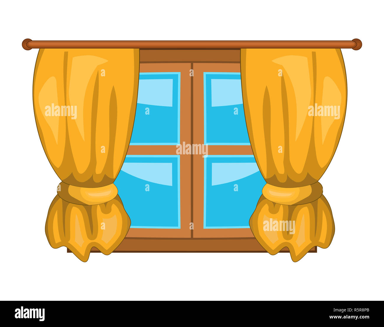 Ventana de dibujos animados con cortinas vector icono símbolo de diseño  Fotografía de stock - Alamy