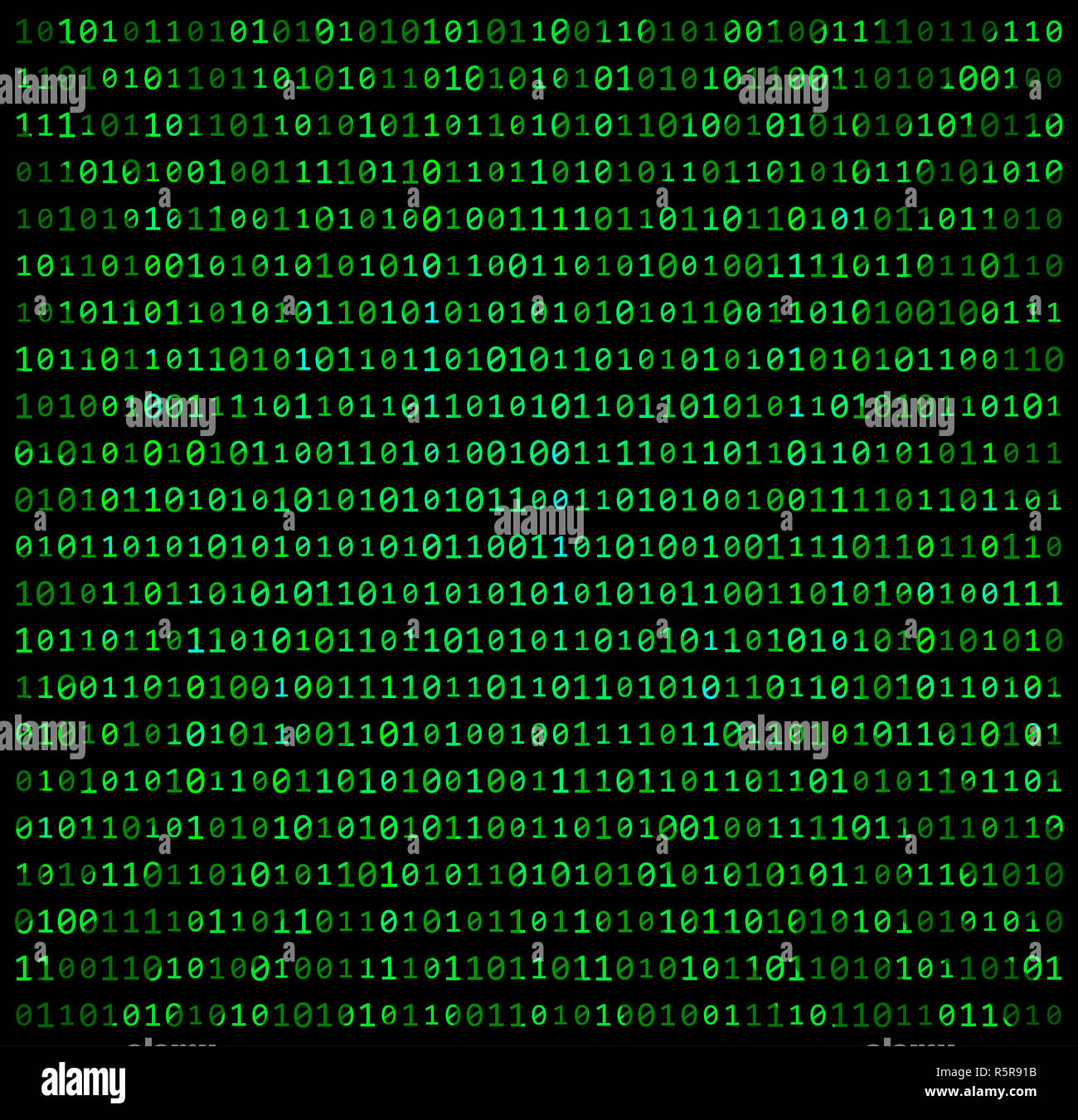 Código binario cero uno matrix fondo verde hermoso tapiz banner Foto de stock