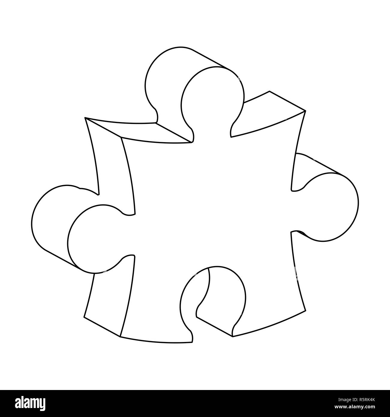 Puzzle 3d silueta vector icono símbolo de diseño Fotografía de stock