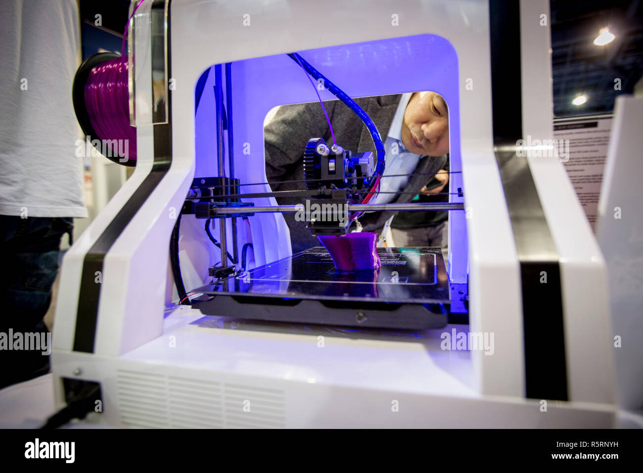 En 2014, la impresión 3D es la próxima gran cosa en la anual CES Internacional Consumer Electronics Show en Las Vegas. Foto de stock