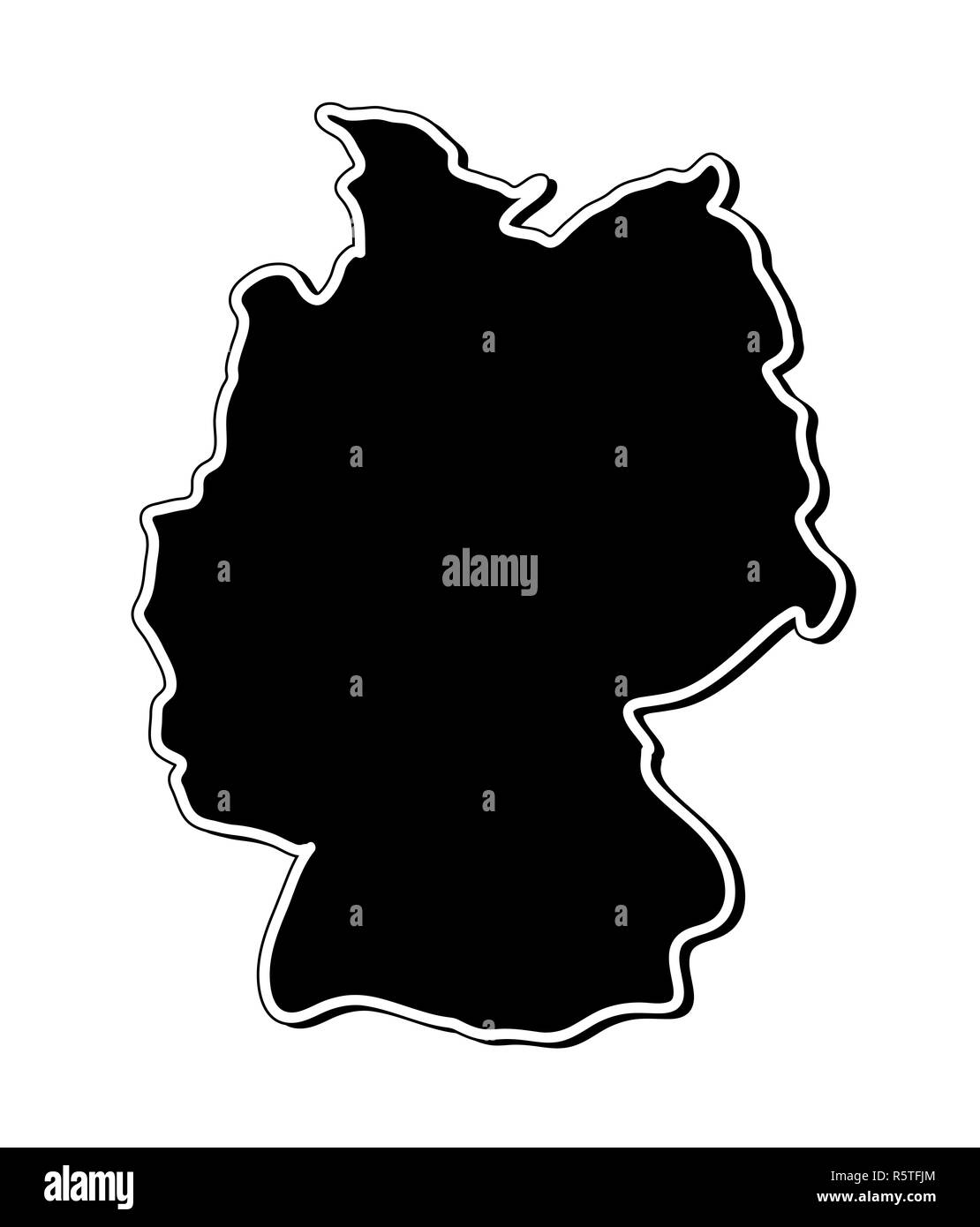 Alemania mapa vector icono símbolo diseño ilustración. Silhouette aislado sobre fondo blanco. Foto de stock