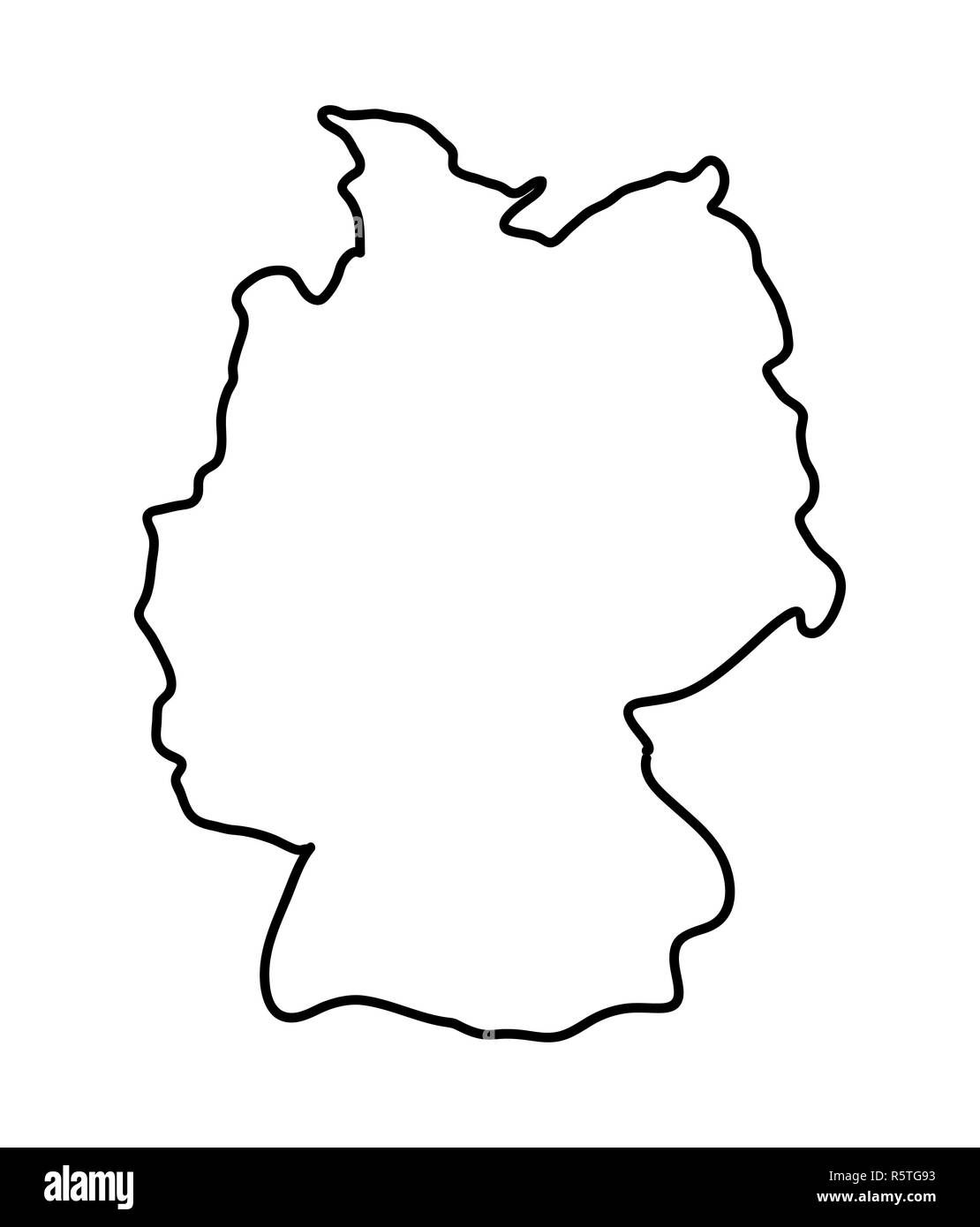 Alemania mapa vector icono símbolo diseño ilustración. Silhouette aislado sobre fondo blanco. Foto de stock