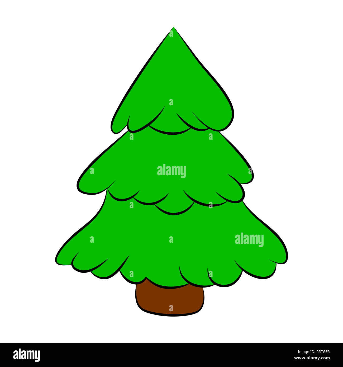 Árbol de Navidad, dibujos animados diseño de tarjeta, icono, símbolo.  Ilustración vectorial de invierno aislado sobre fondo blanco Fotografía de  stock - Alamy