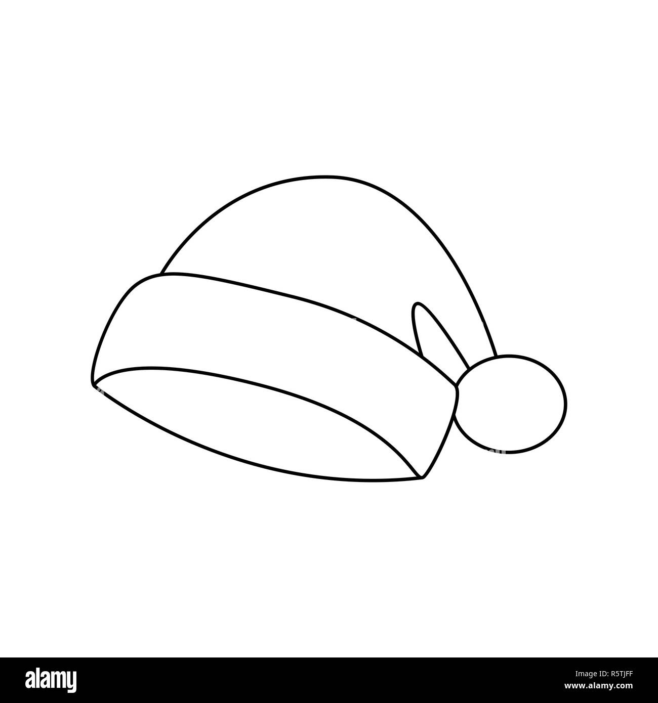 Gorro de Papá Noel, Navidad pac icono, símbolo, silueta. Ilustración  vectorial de invierno aislado sobre fondo blanco Fotografía de stock - Alamy