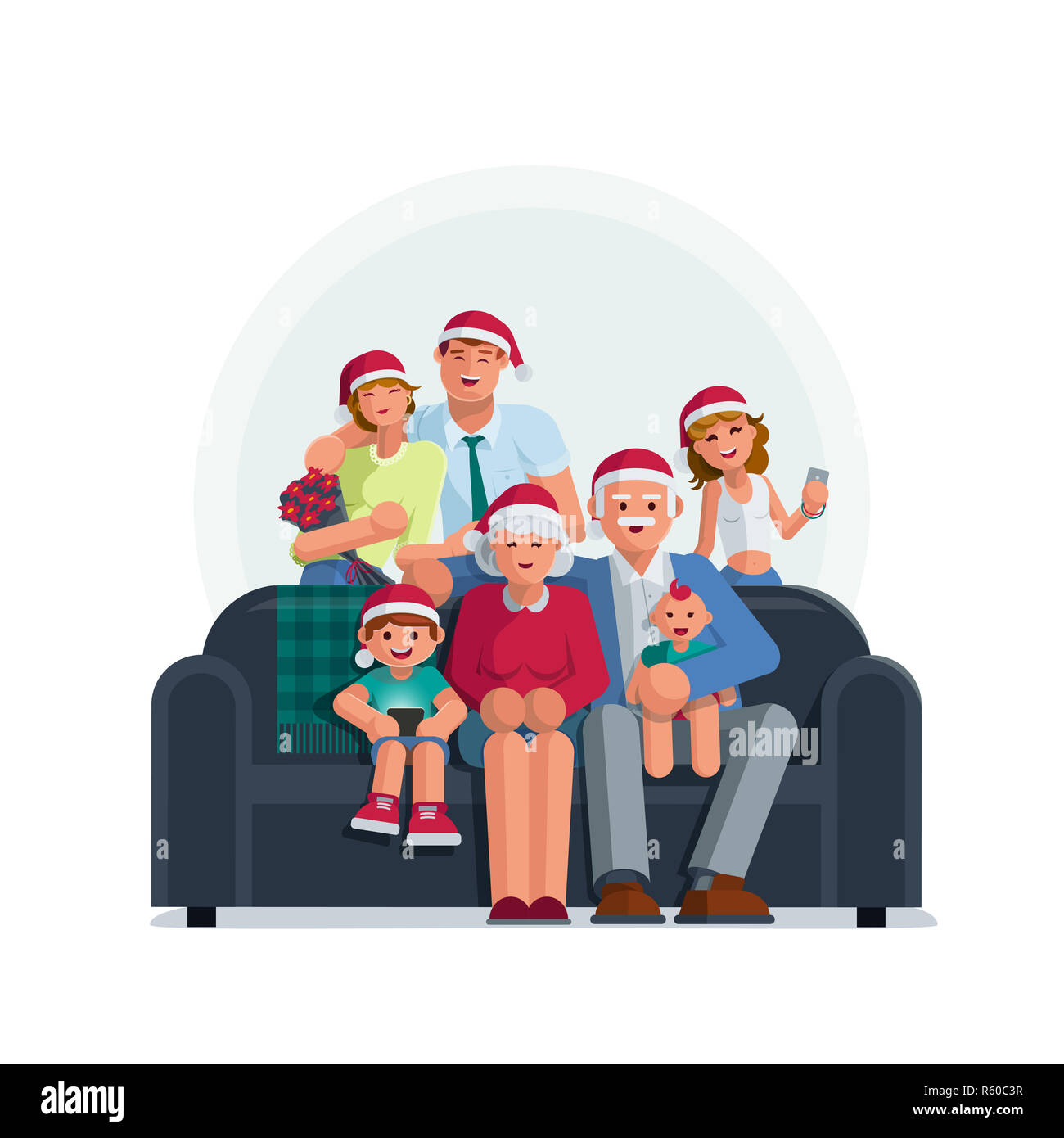 Toda la familia está reunida en Navidad Fotografía de stock - Alamy