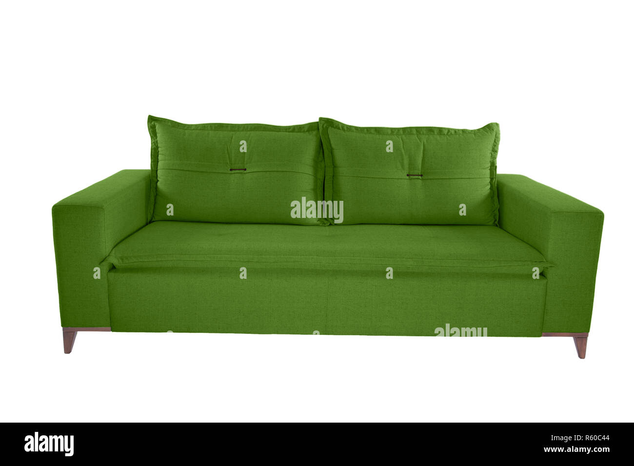Suede color moderno sofá sofá aislado sobre fondo blanco. Foto de stock