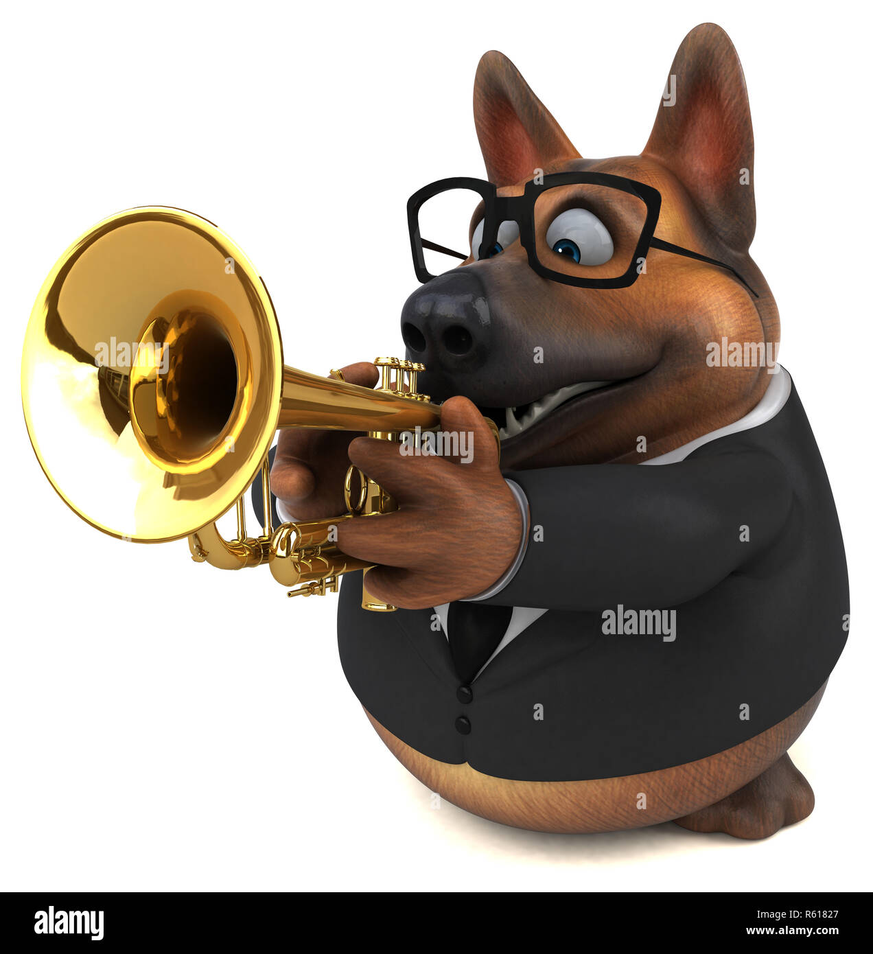 Perro y trompeta Imágenes recortadas de stock - Alamy