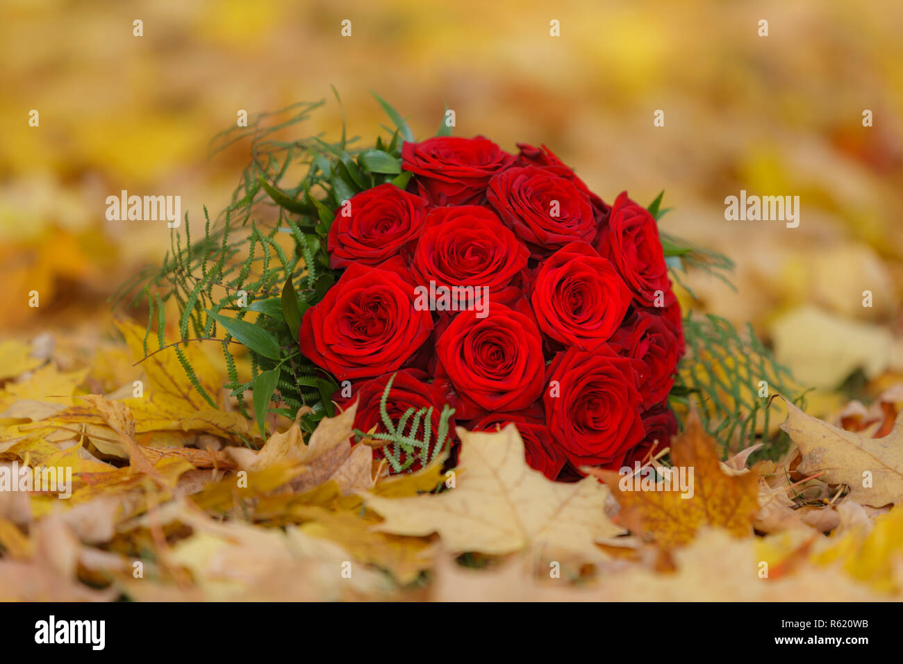 Rosas rojas en ramo de novia para boda Fotografía de stock - Alamy