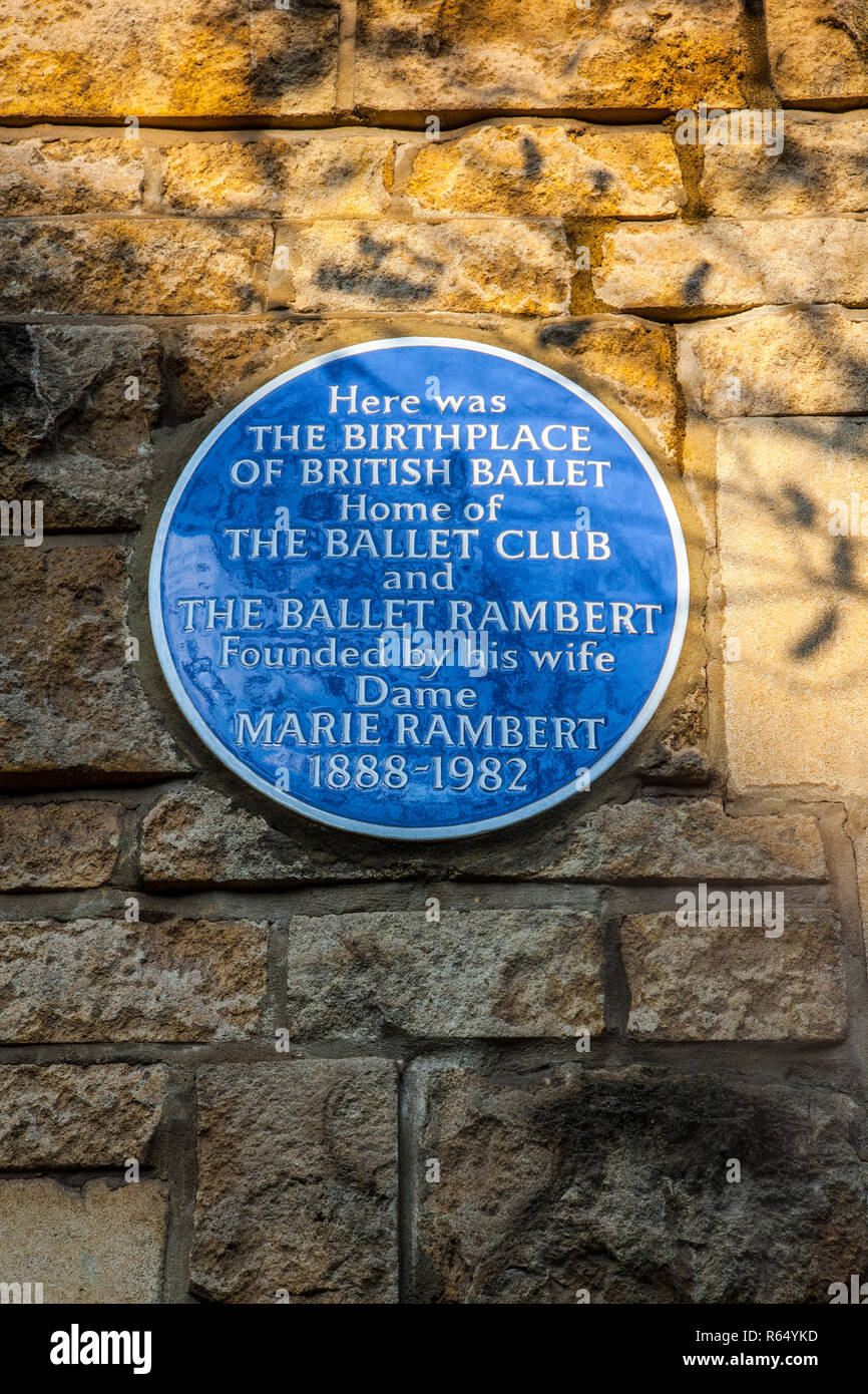 Ballet Rambert placa azul, Londres Foto de stock