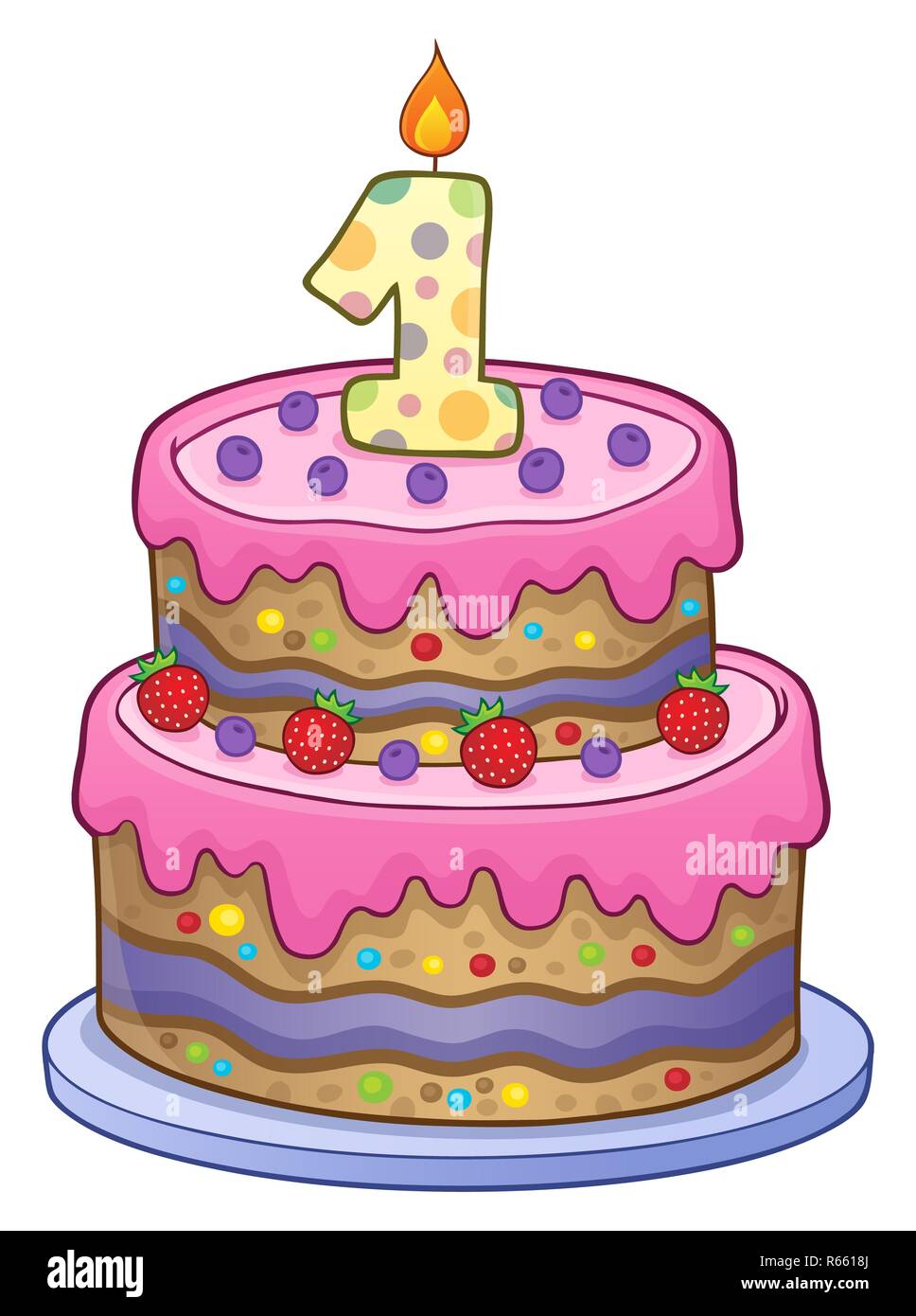 Imagen pastel de cumpleaños para 1 año Fotografía de stock - Alamy
