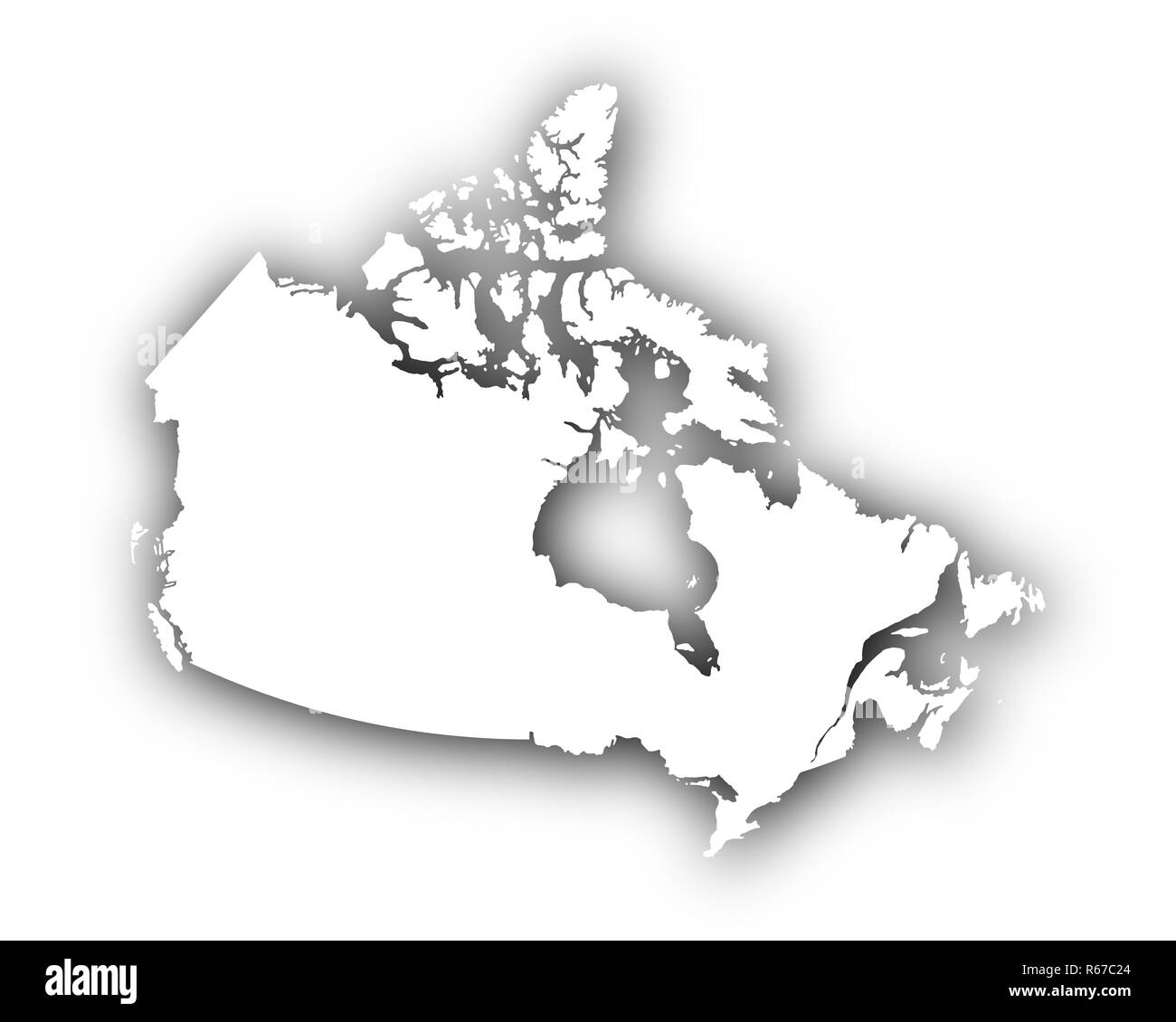 Mapa de Canadá con sombra Fotografía de stock Alamy