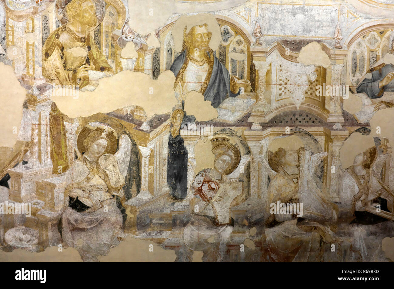 Fresco de la Coronación de la Virgen, que se llama Paraíso, el detalle, el Palacio Ducal, el Palazzo Ducale, Venecia, Véneto, Italia Foto de stock