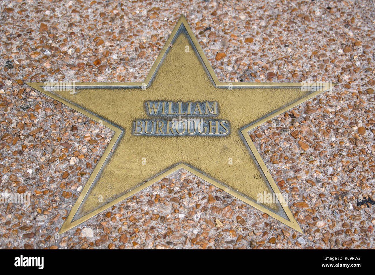 Estrella por autor William Burroughs en el Paseo de la Fama, Delmar Boulevard, Delmar Loop, Saint Louis, Missouri, EE.UU. Foto de stock