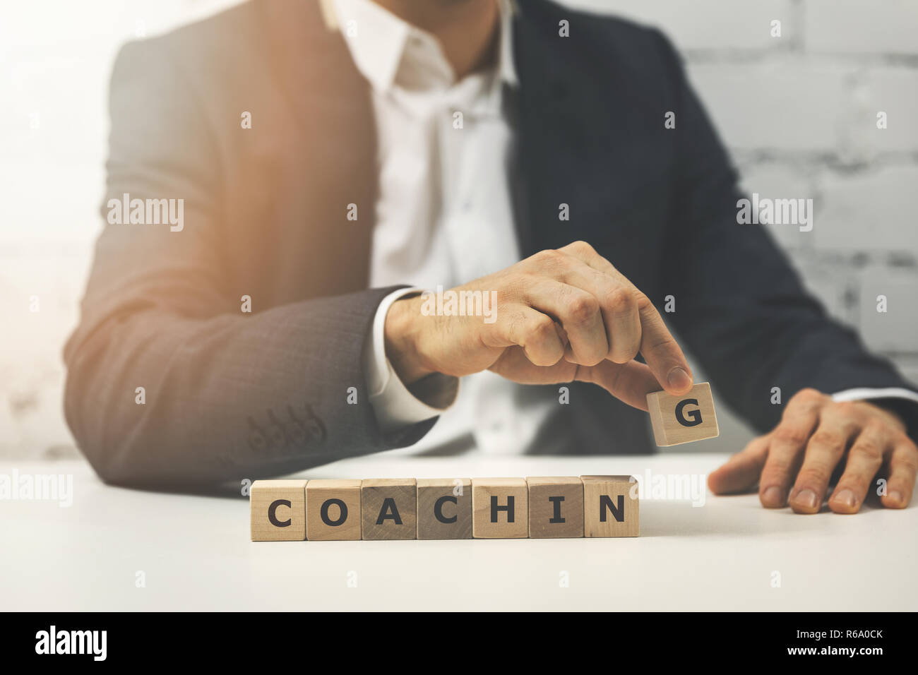 El coaching empresarial concepto Foto de stock