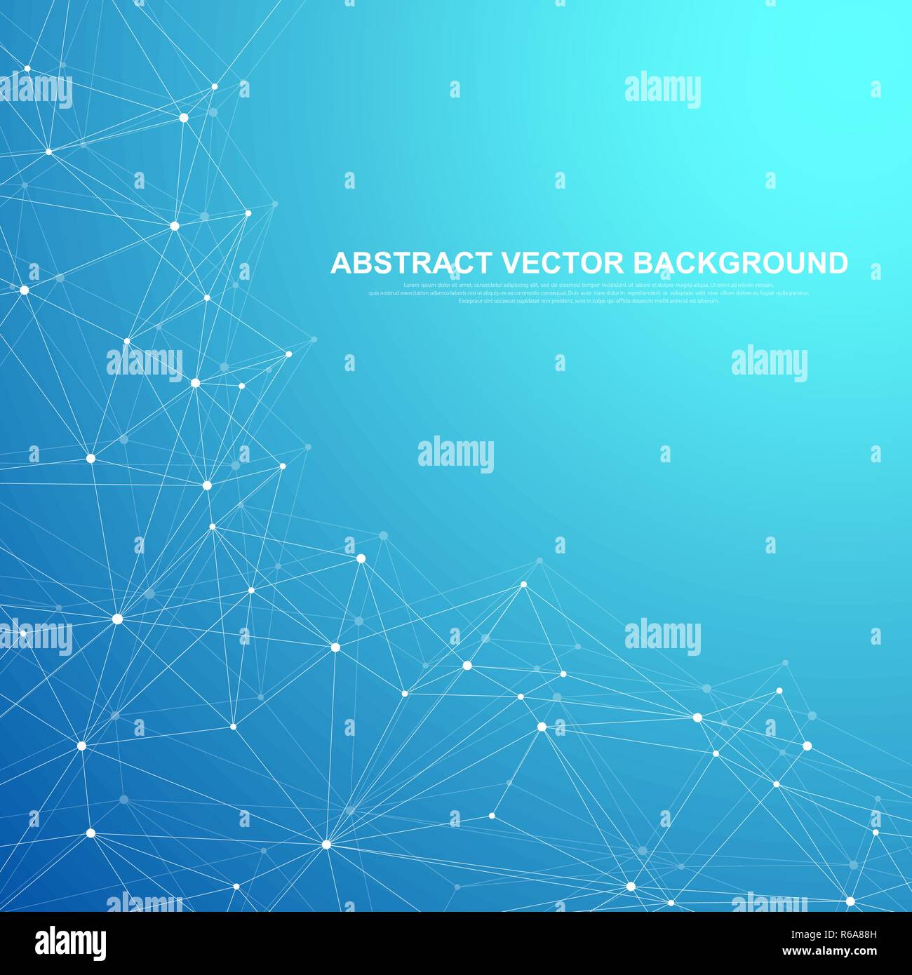 La tecnología de conexión de redes concepto abstracto. Conexiones de red global con puntos y líneas Ilustración del Vector