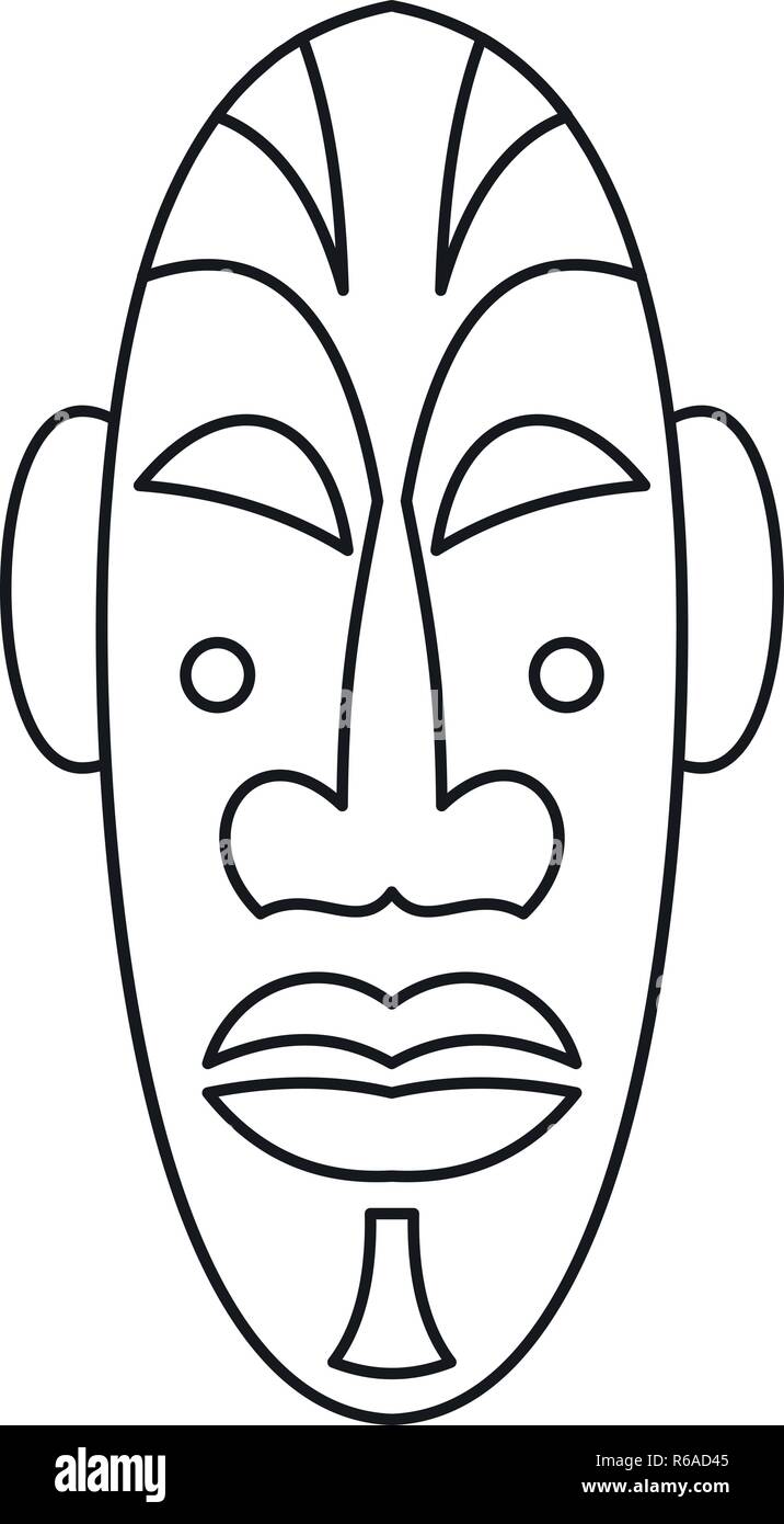 Icono de máscara africana. Contorno de máscara africana icono vectoriales  para diseño web aislado sobre fondo blanco Imagen Vector de stock - Alamy