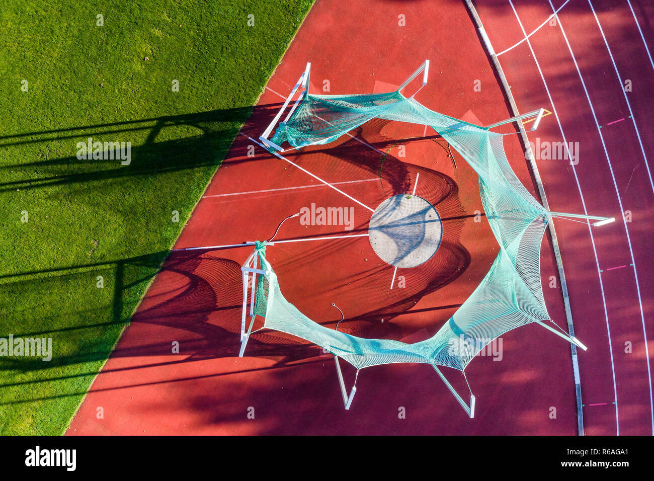 Vista aérea de un discus net Foto de stock