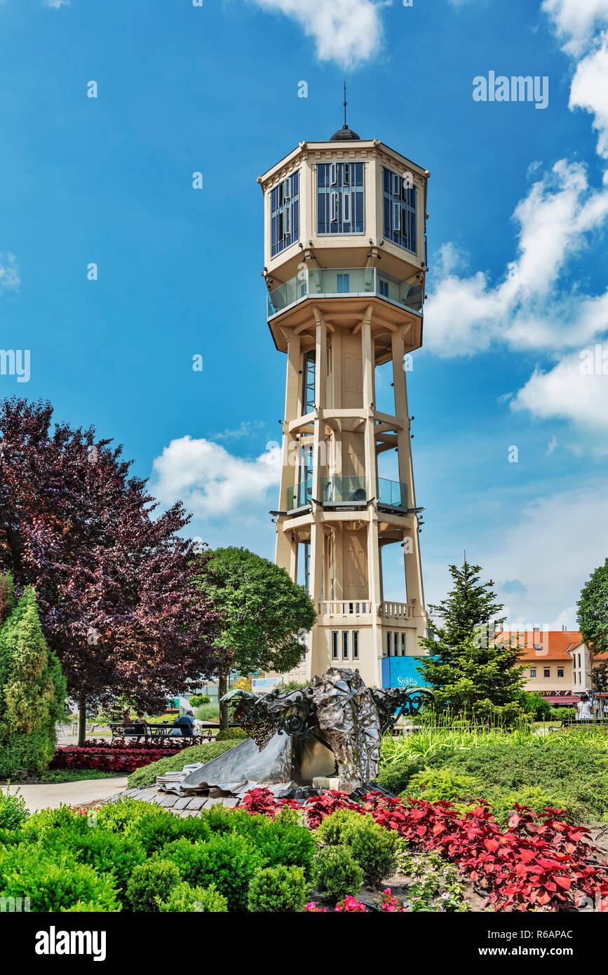 La torre de agua en Siofok fue construido en 1912, el condado de Somogy Siofok,, en el sur de Transdanubia, Hungría, Europa Foto de stock